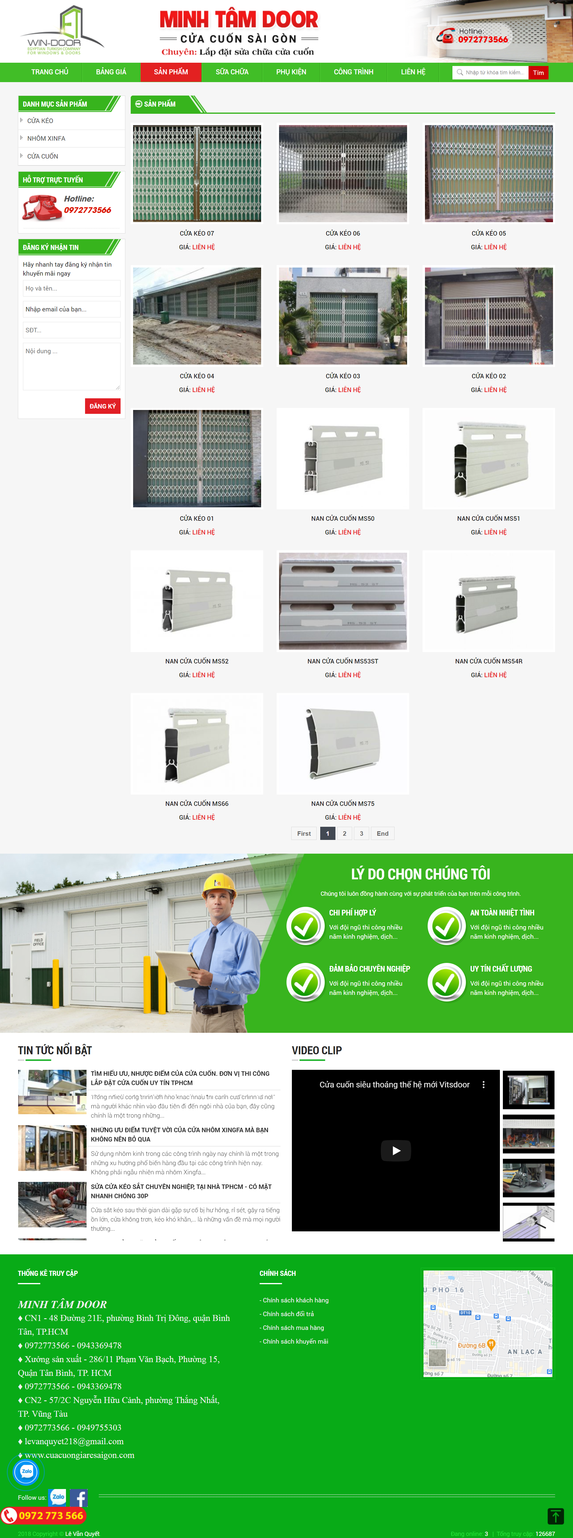 Thiết kế Website web cửa kéo - cuacuongiaresaigoncom
