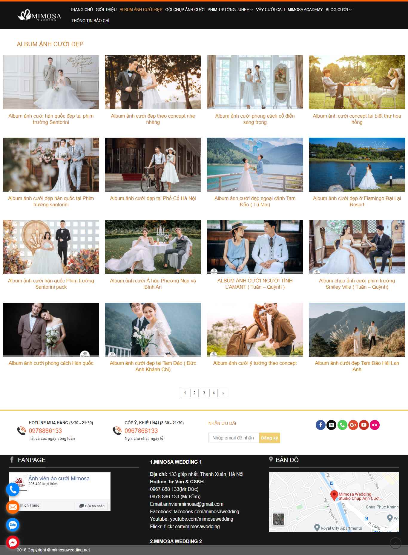 [loustudio] Thiết kế Website Web chụp ảnh cưới - mimosaweddingnet