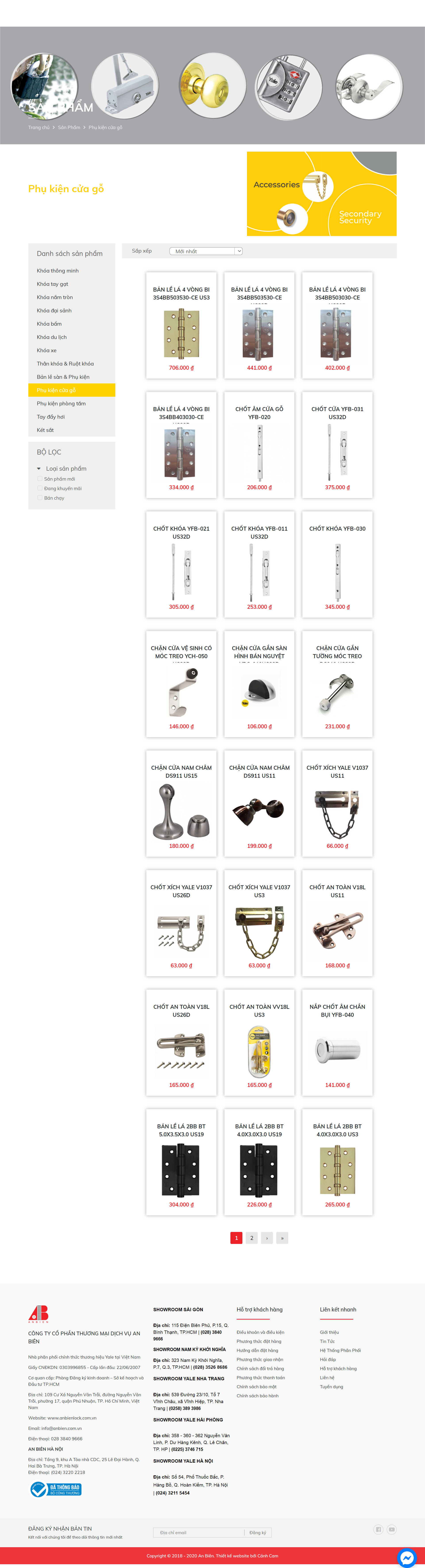 Thiết kế Website web phụ kiện cửa - wwwanbienlockcomvn