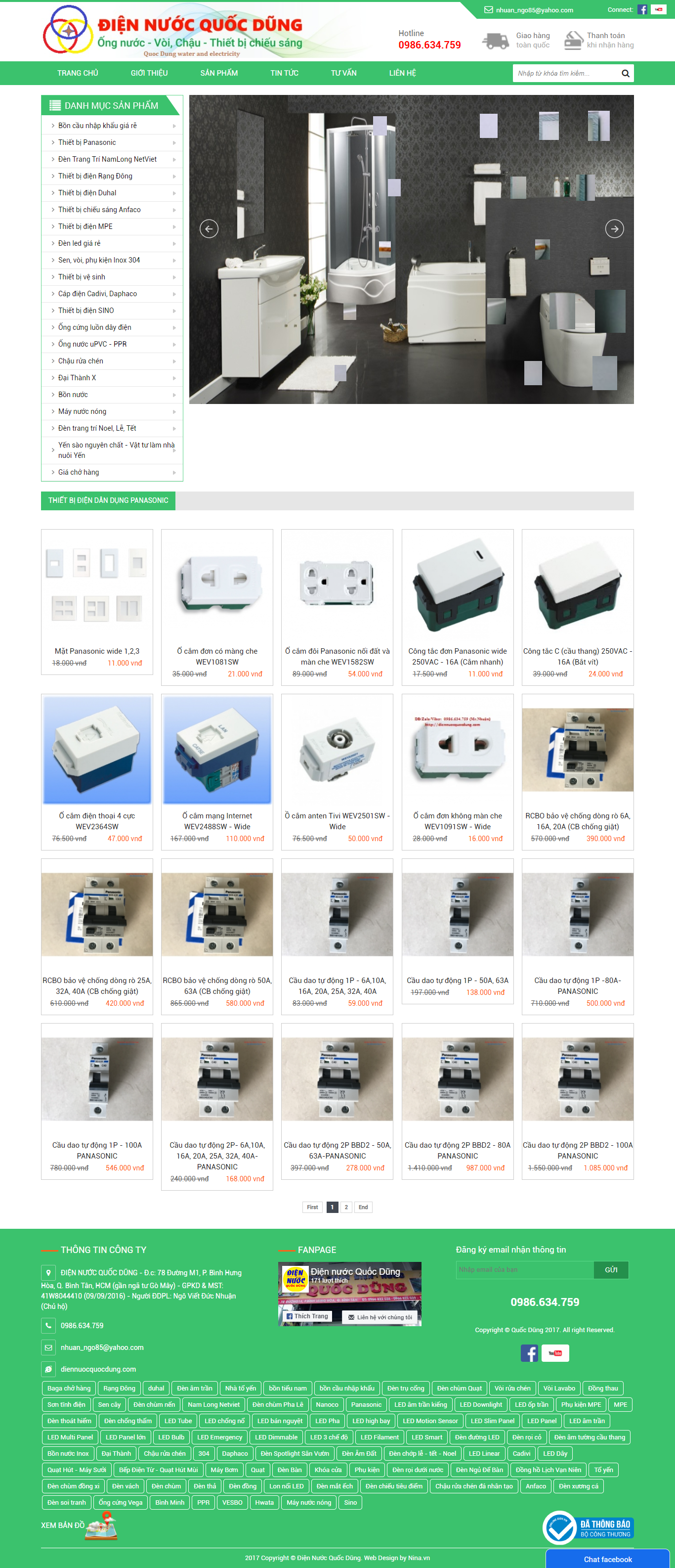 [thietbidiensino] Thiết kế Website Web điện dân dụng - diennuocquocdungcom