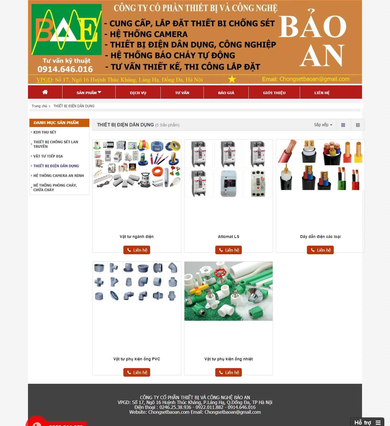 [thietbidiensino] Thiết kế Website Web điện dân dụng - chongsetbaoancom