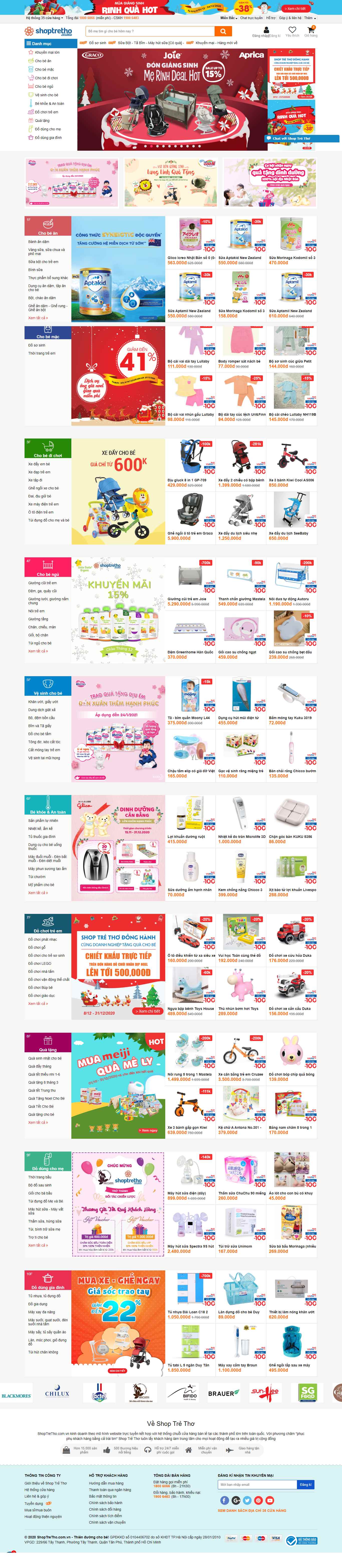 Thiết kế Website Web quần áo trẻ em - shoptrethocomvn