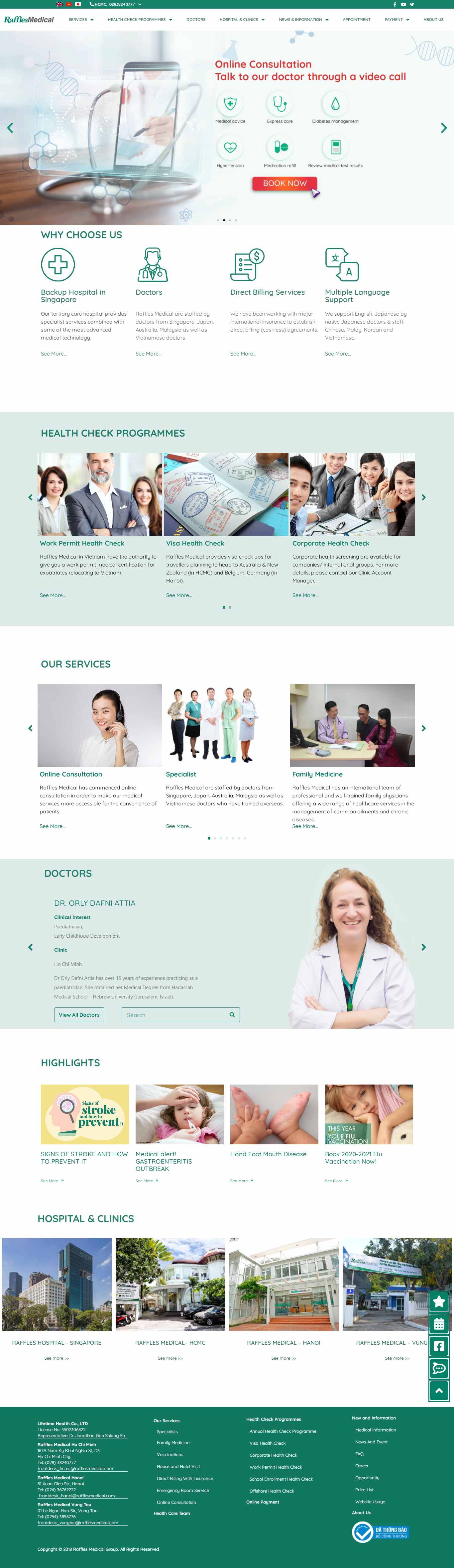 Thiết kế Website Web phòng khám - rafflesmedicalvn