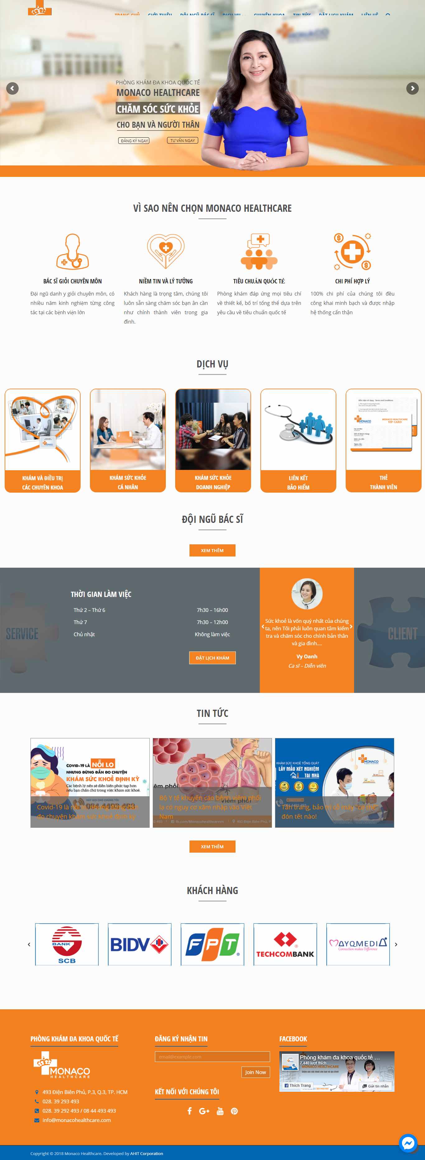 Thiết kế Website Web phòng khám - monacohealthcarecom