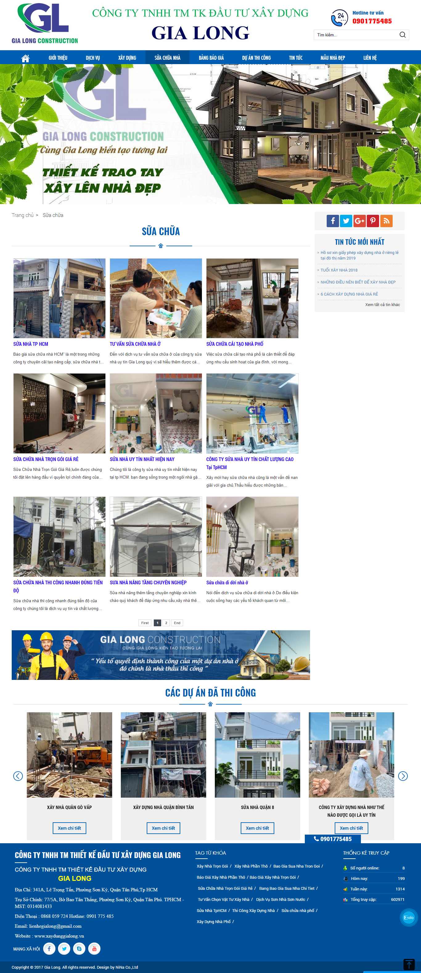 [giaxaynhamoi] Thiết kế Website Web sửa nhà trọn gói - xaydunggialongvn