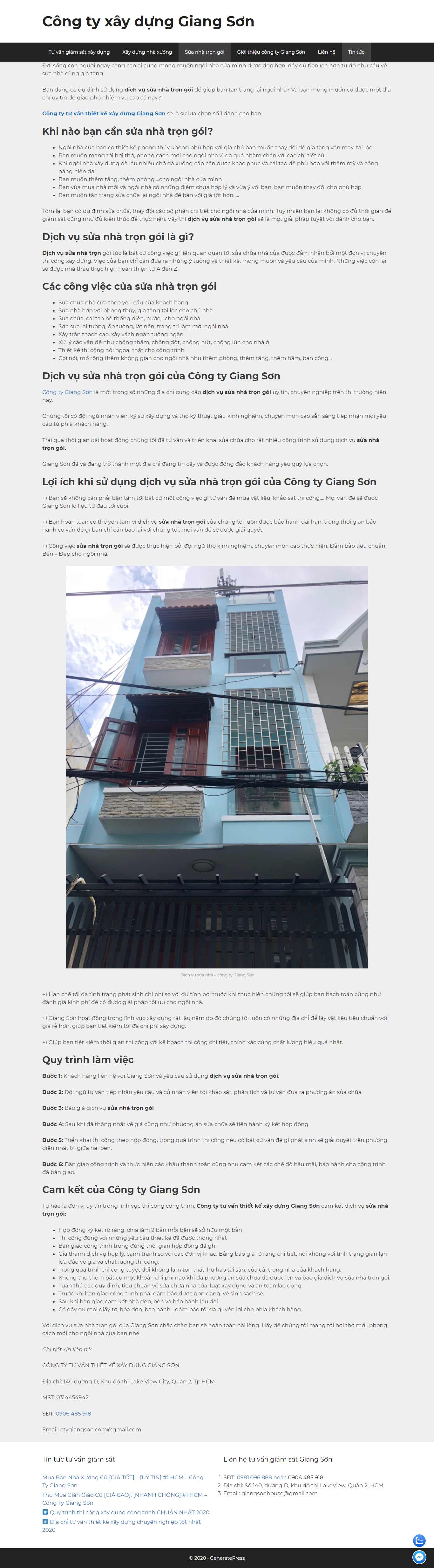 [giaxaynhamoi] Thiết kế Website Web sửa nhà trọn gói - ctygiangsoncom