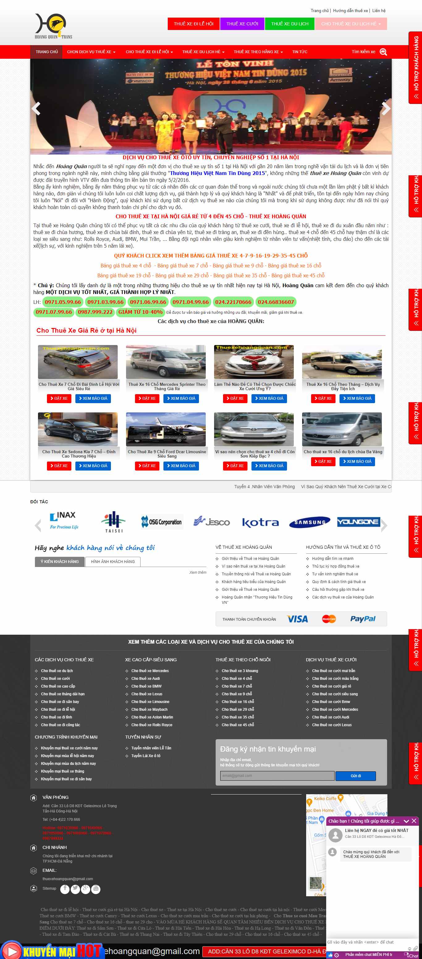 Thiết kế Website Web thuê xe - thuexehoangquancom