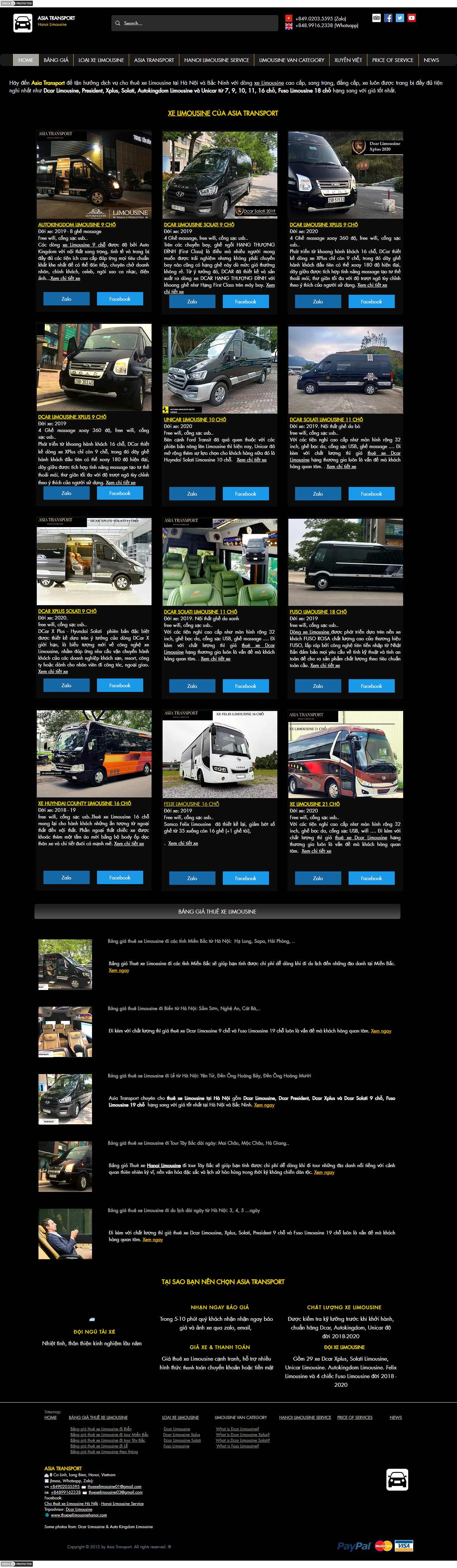 Thiết kế Website Web thuê xe - wwwthuexelimousinehanoicom