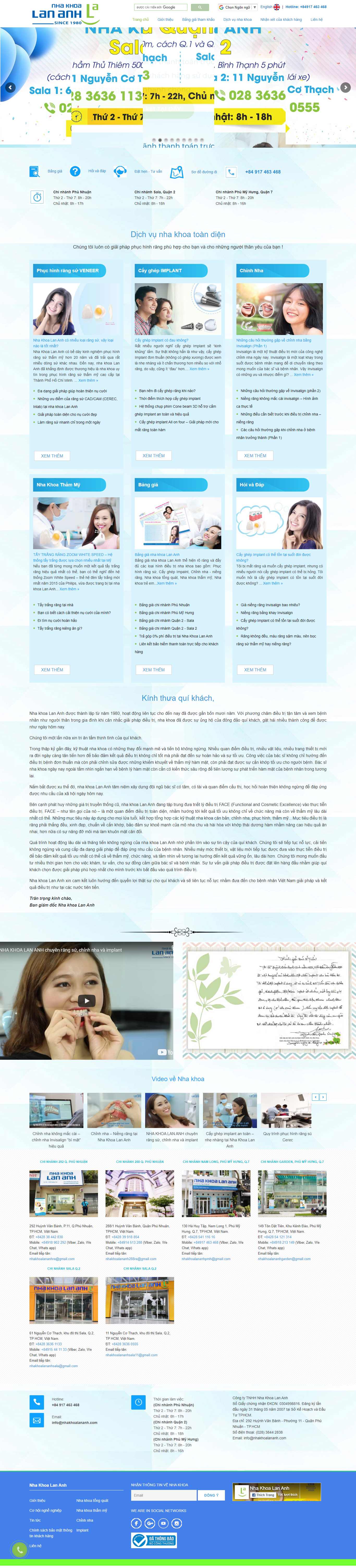 Thiết kế Website Web nha khoa - nhakhoalananhcom