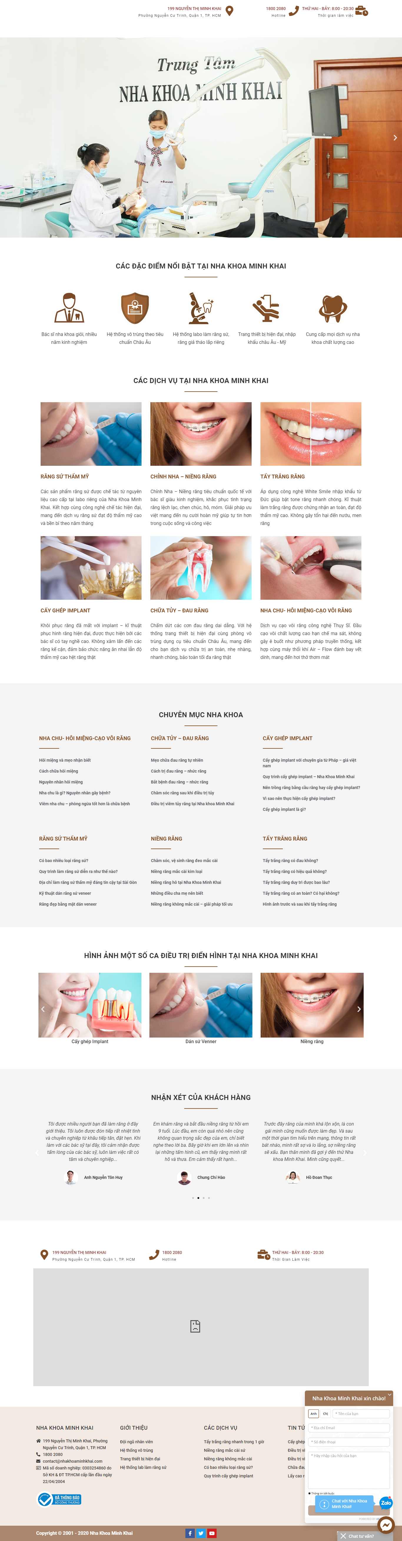 Thiết kế Website Web nha khoa - nhakhoaminhkhainet