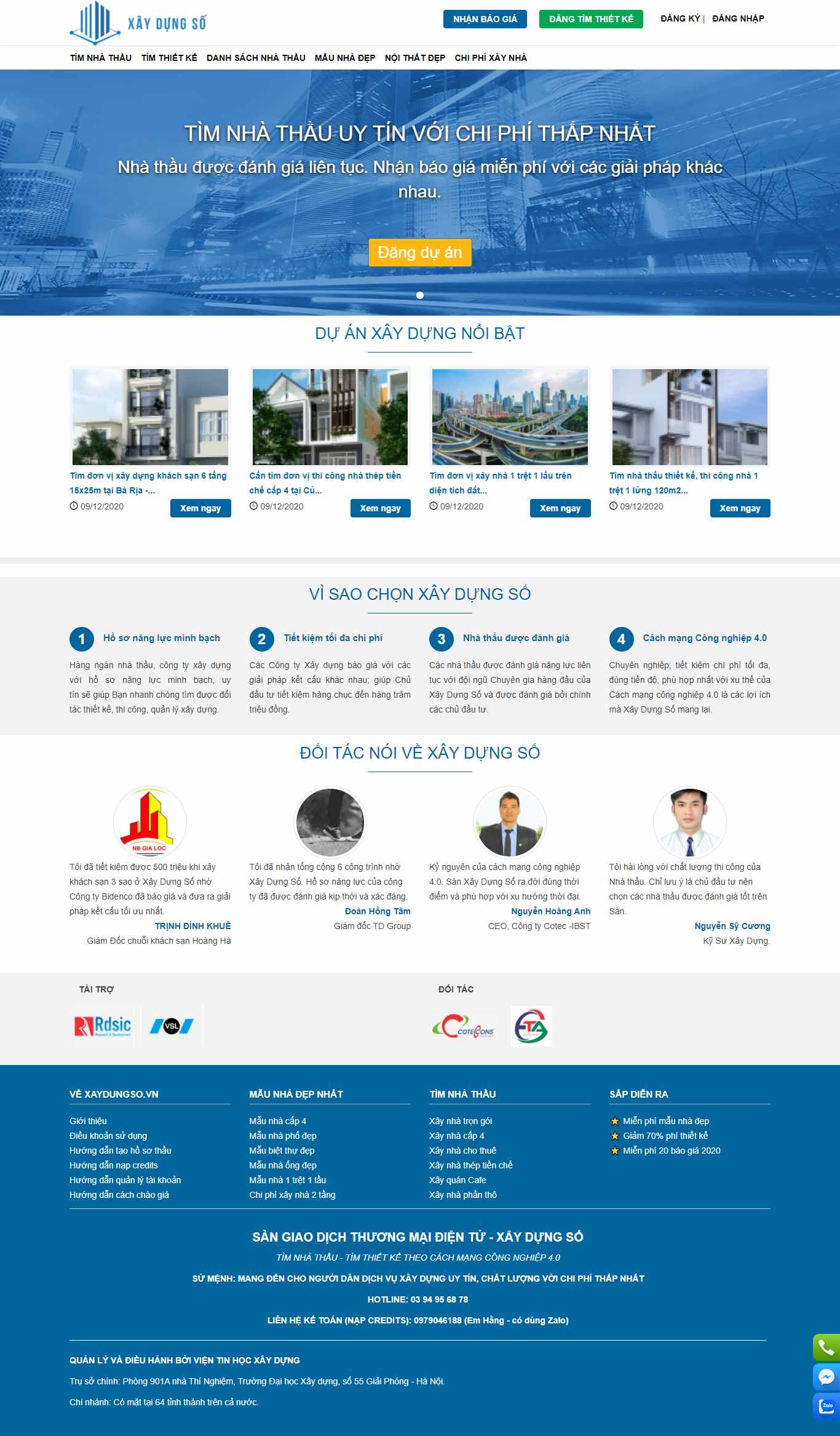 Thiết kế Website Web xây dựng - xaydungsovn