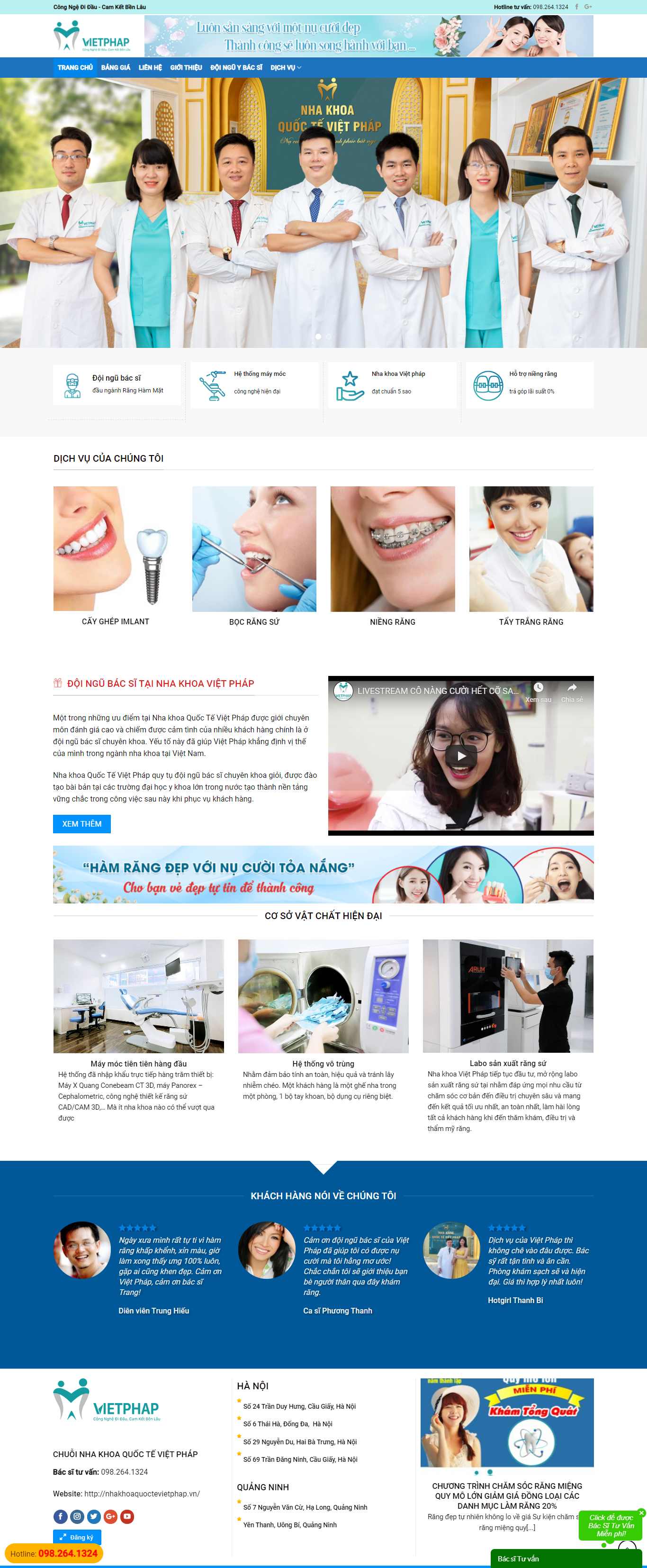 Thiết kế Website Web nha khoa - nhakhoaquoctevietphapvn