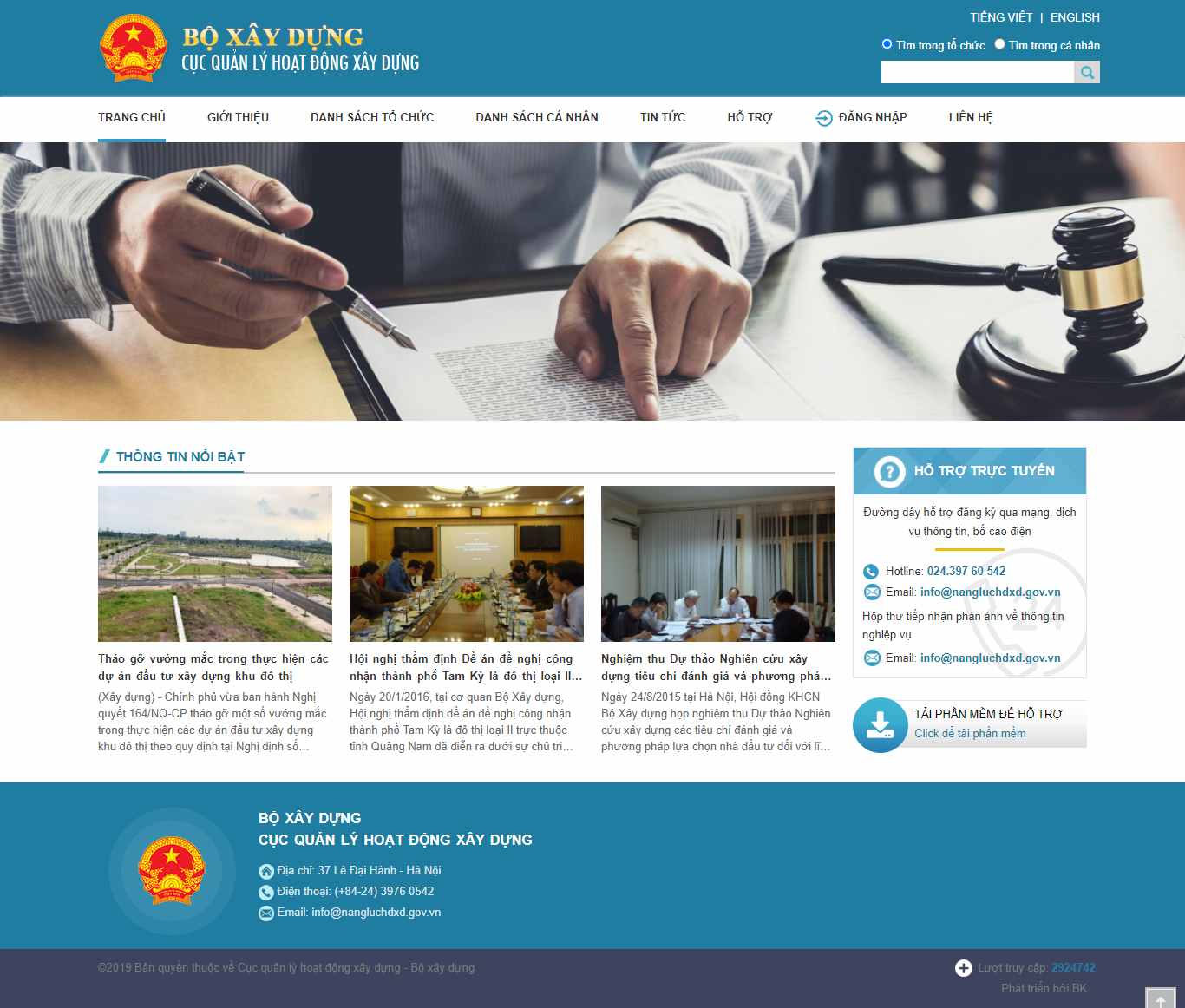 Thiết kế Website Web xây dựng - nangluchdxdgovvn