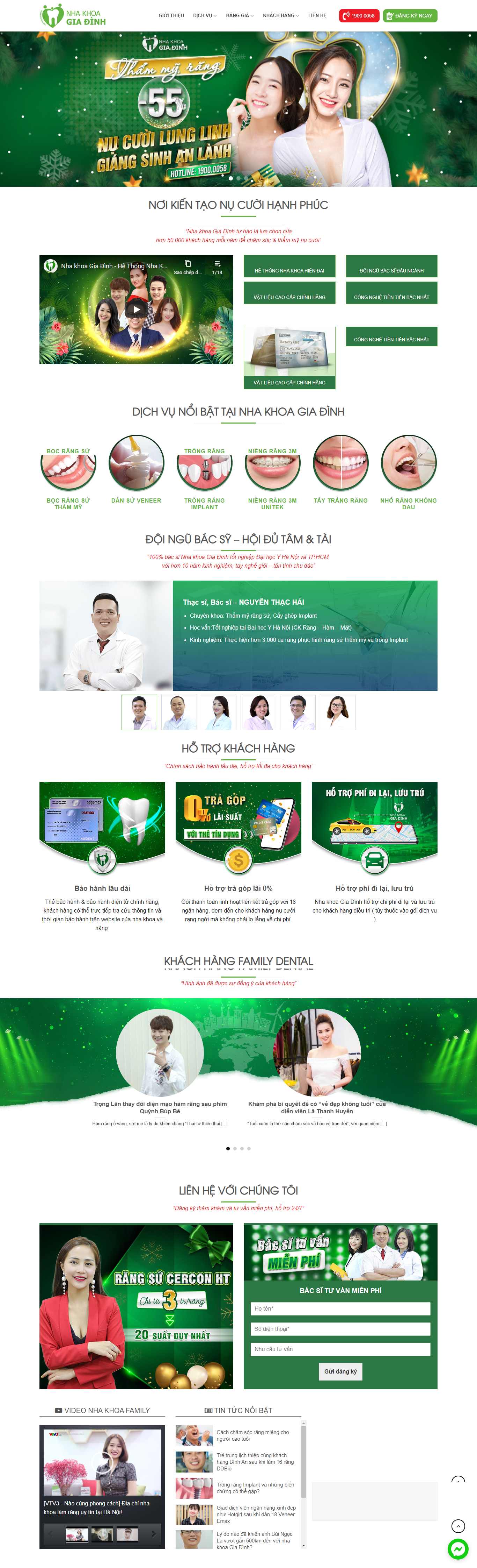 Thiết kế Website Web nha khoa - nhakhoafamilyvn