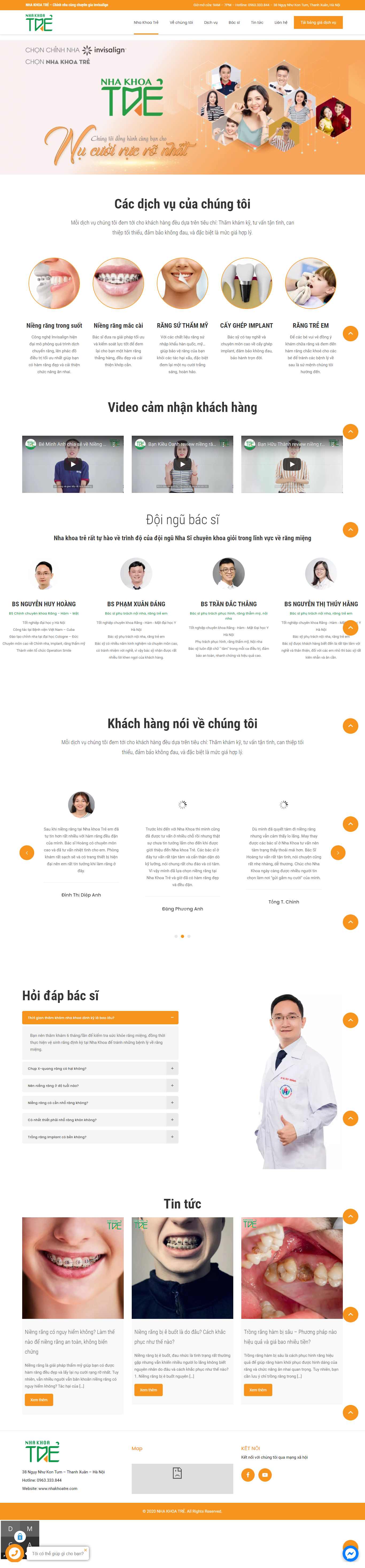 Thiết kế Website Web nha khoa - nhakhoatrecom
