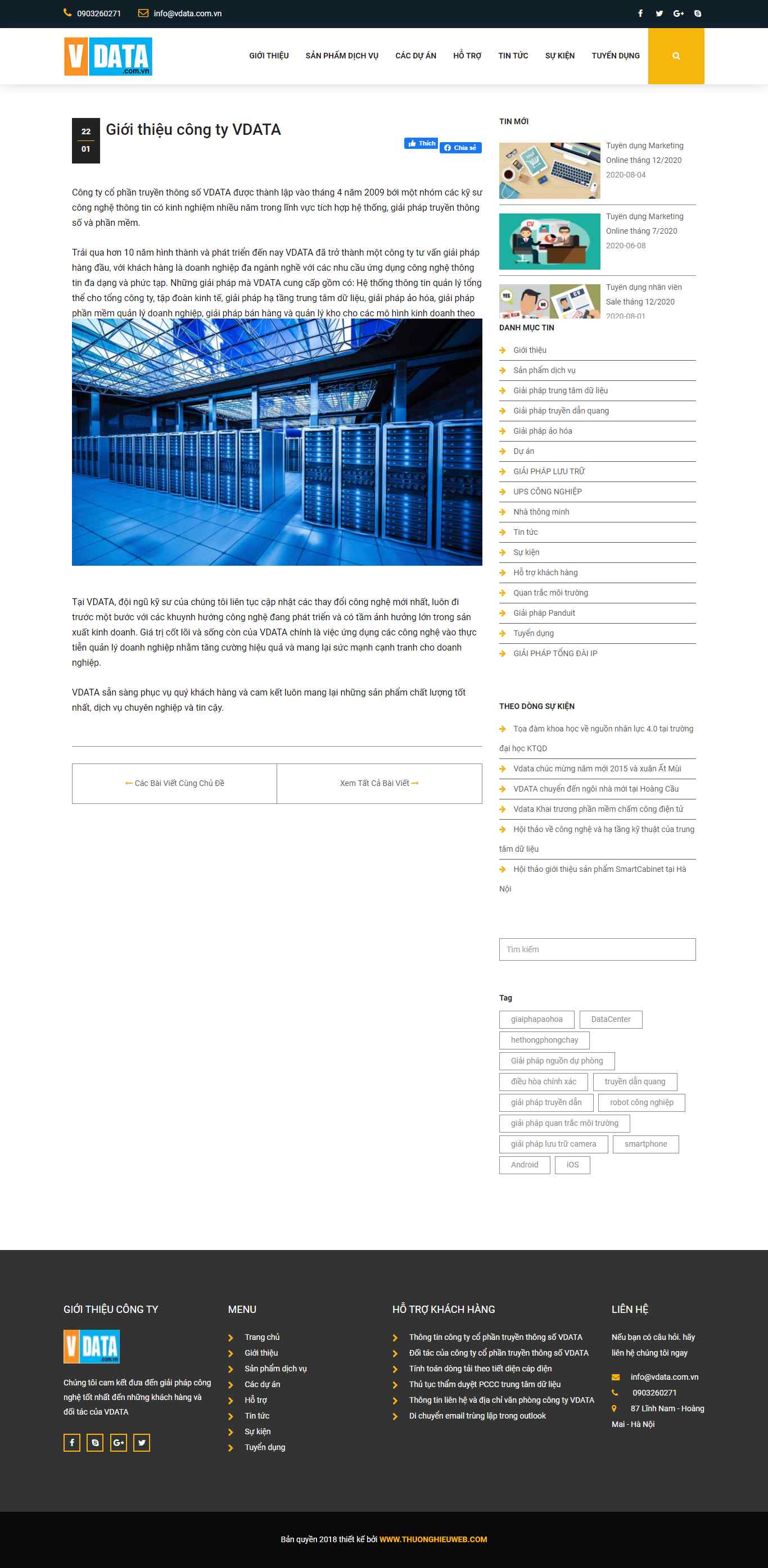 Thiết kế Website Web giới thiệu công ty - vdatacomvn