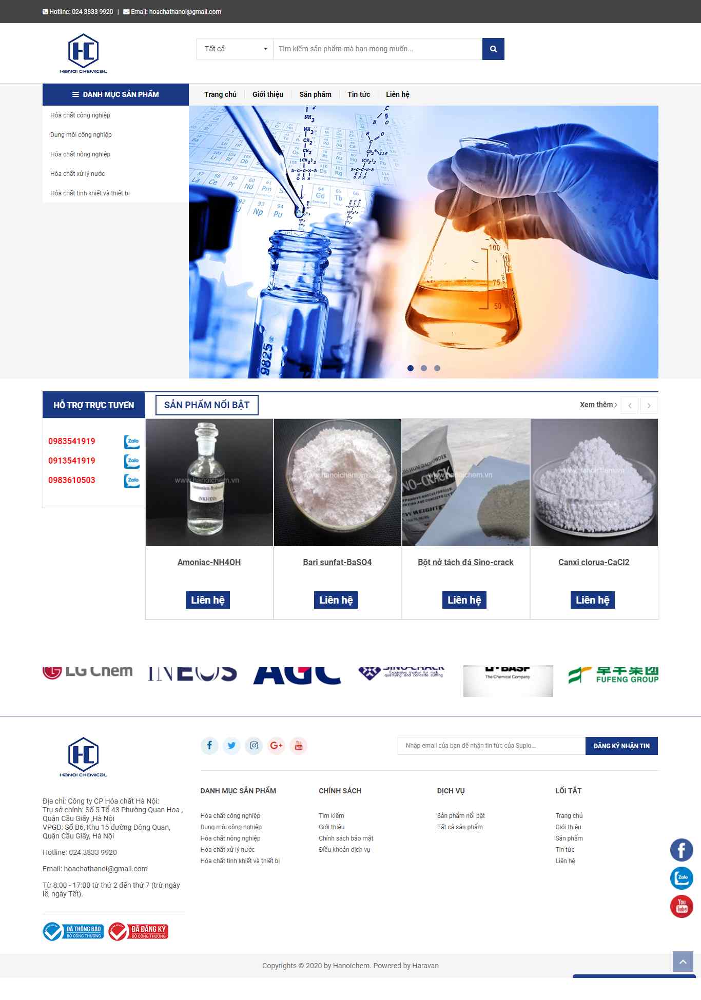 [vietchem] Thiết kế Website Web hóa chất - hanoichemvn