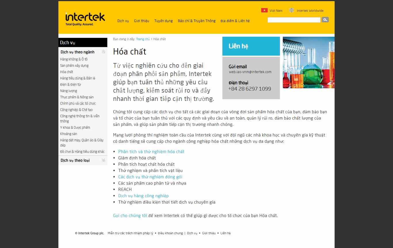 [vietchem] Thiết kế Website Web hóa chất - wwwintertekvn