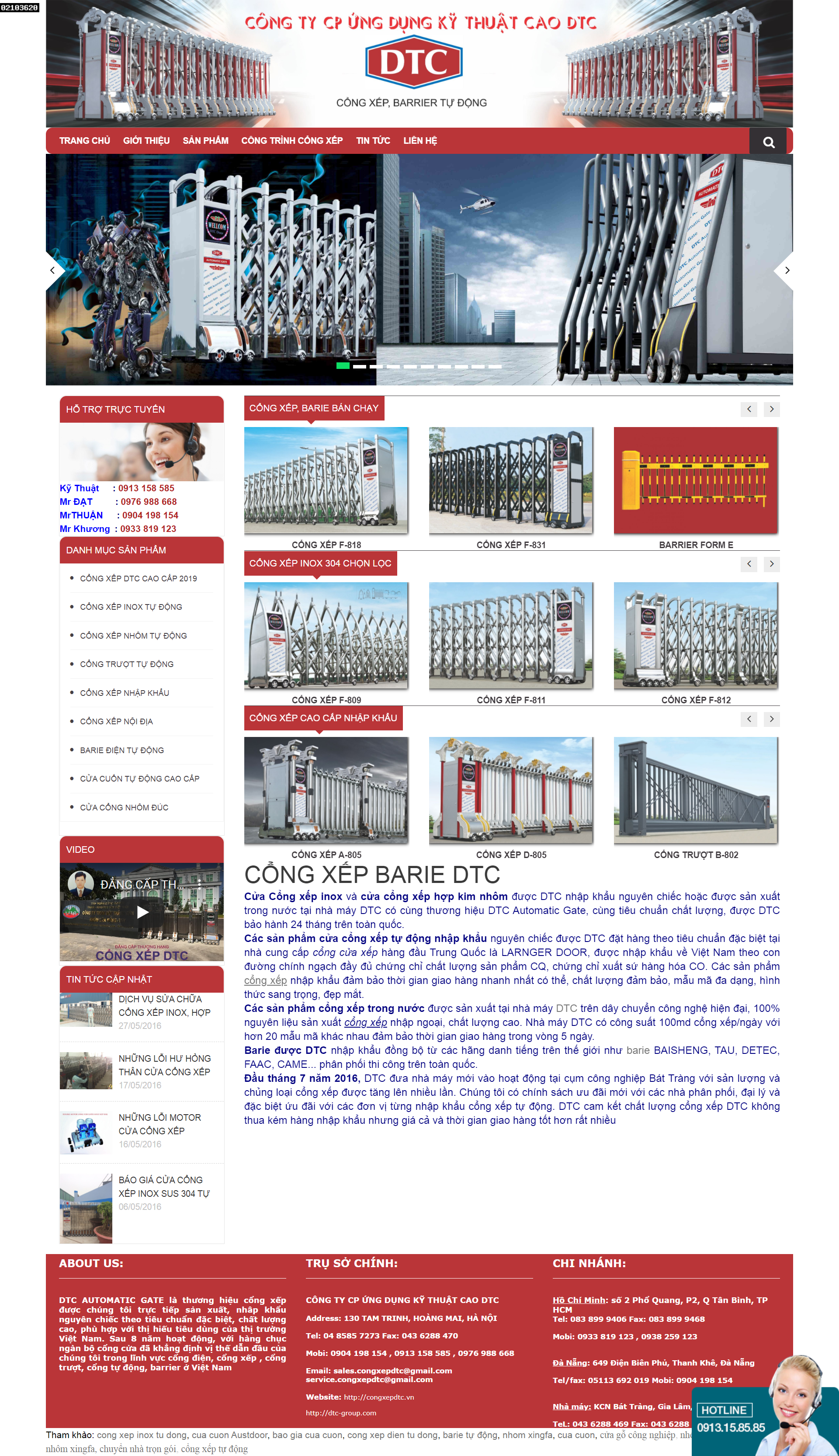 Thiết kế Website web cửa tự động - congxepdtcvn