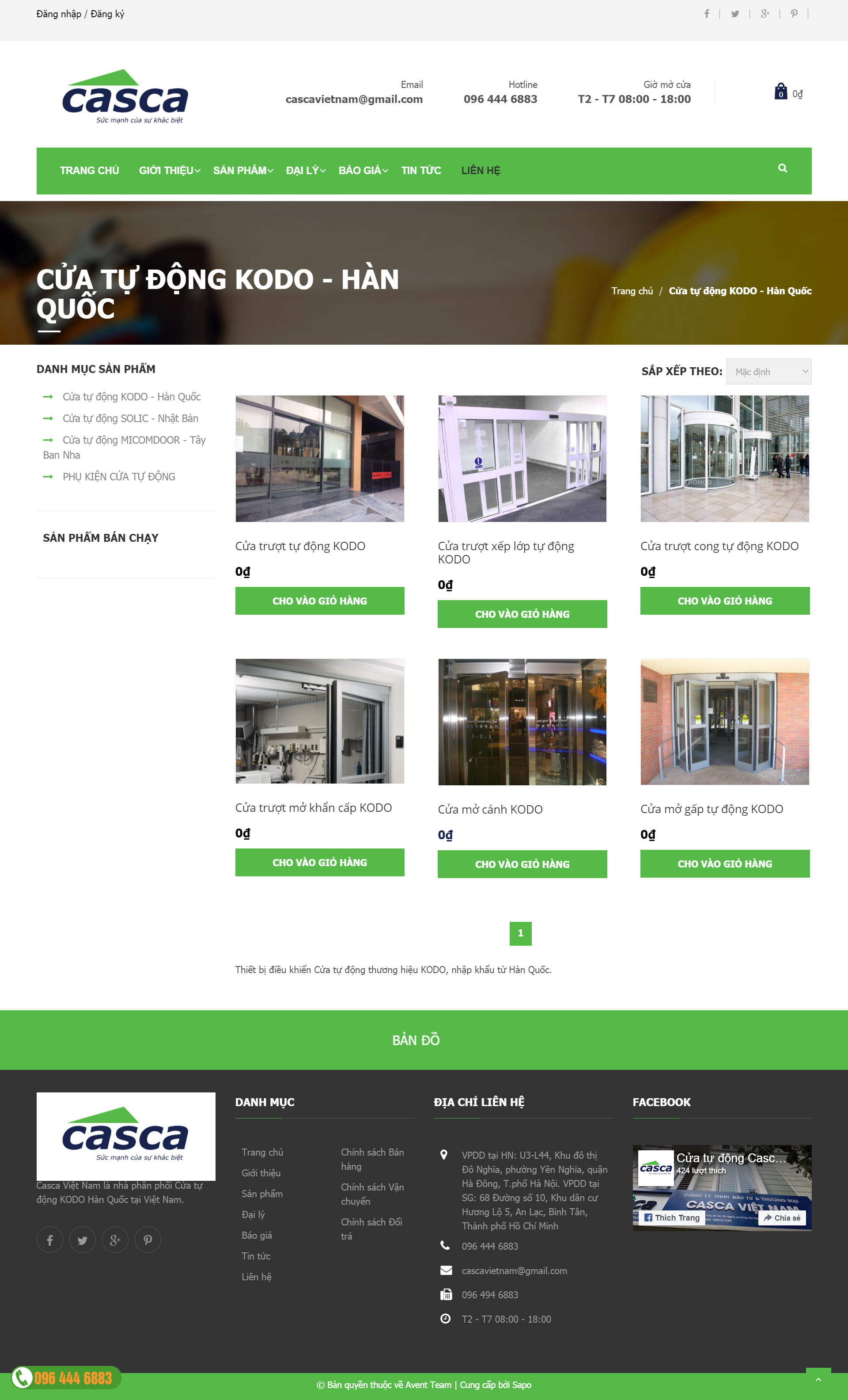 Thiết kế Website web cửa tự động - cascavn