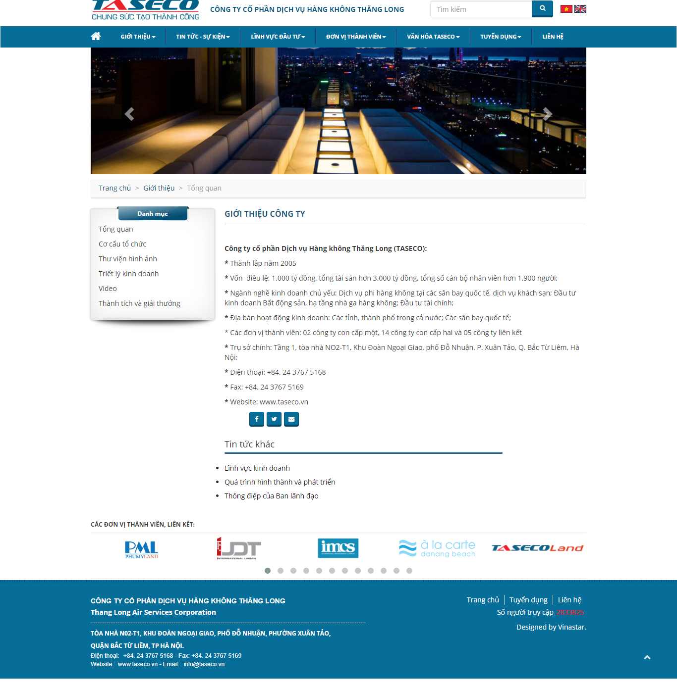 Thiết kế Website Web giới thiệu công ty - tasecovn