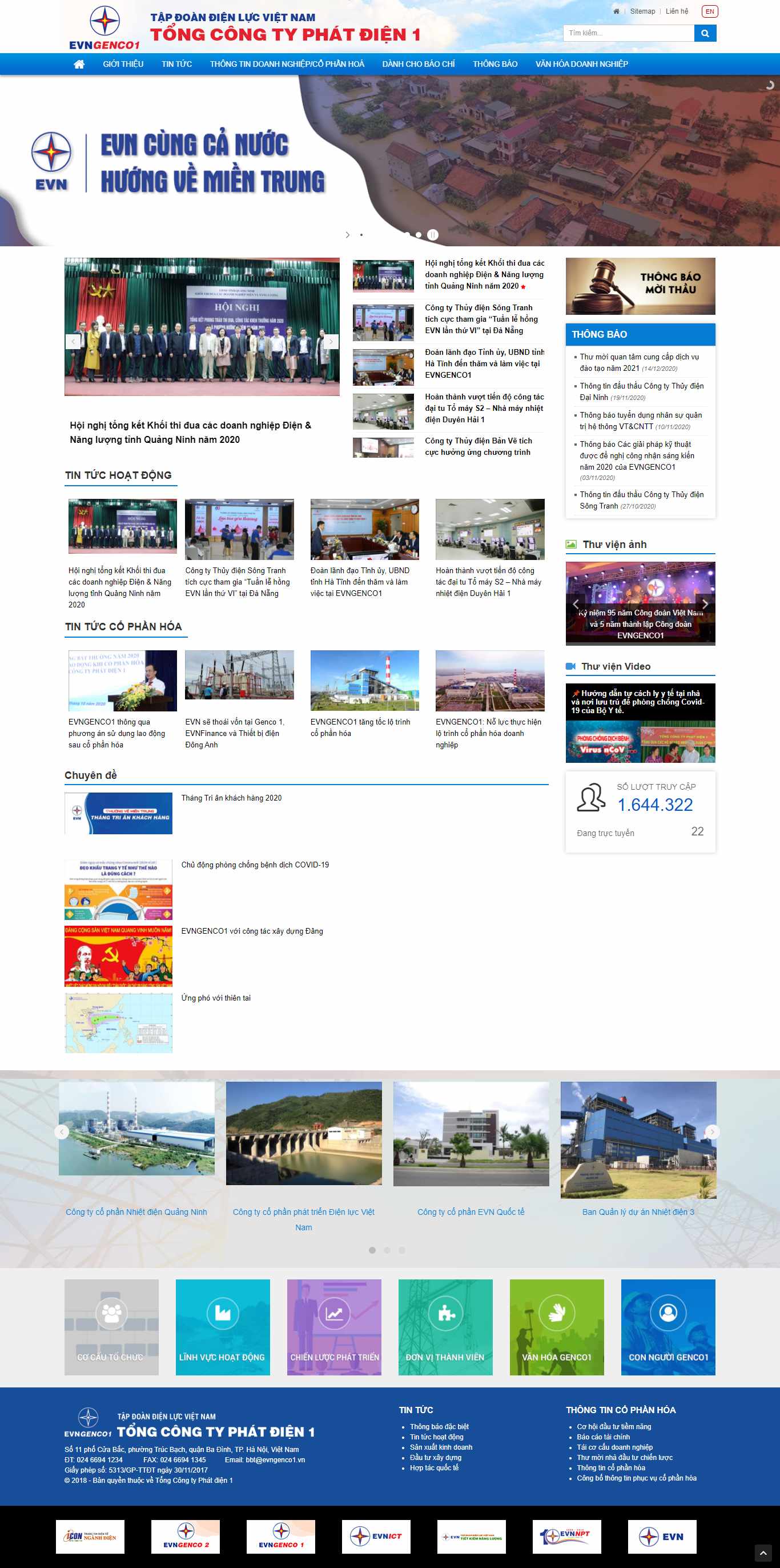 [hanoicert] Thiết kế Website Web công ty - wwwevngenco1comvn