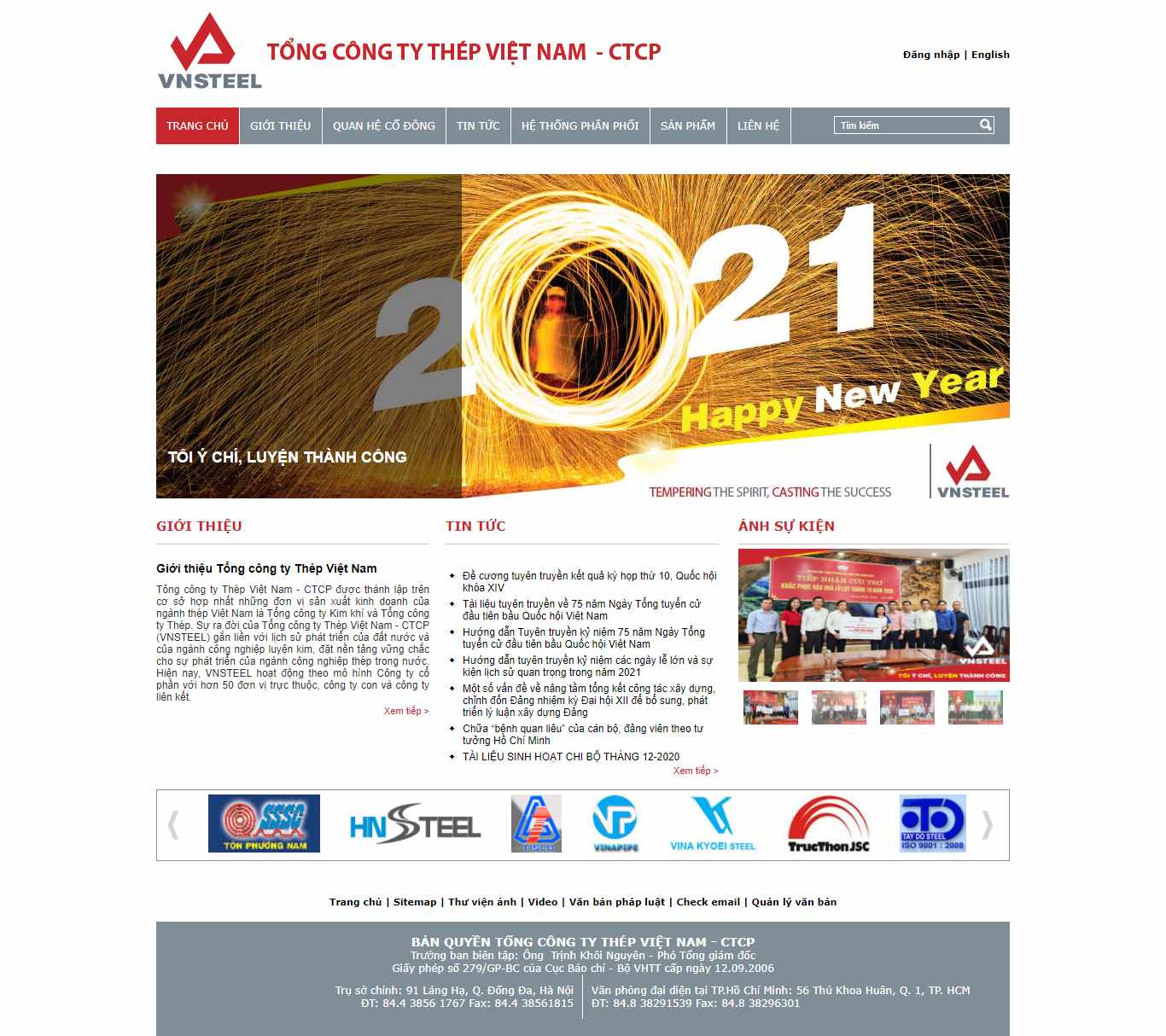 [hanoicert] Thiết kế Website Web công ty - wwwvnsteelvn