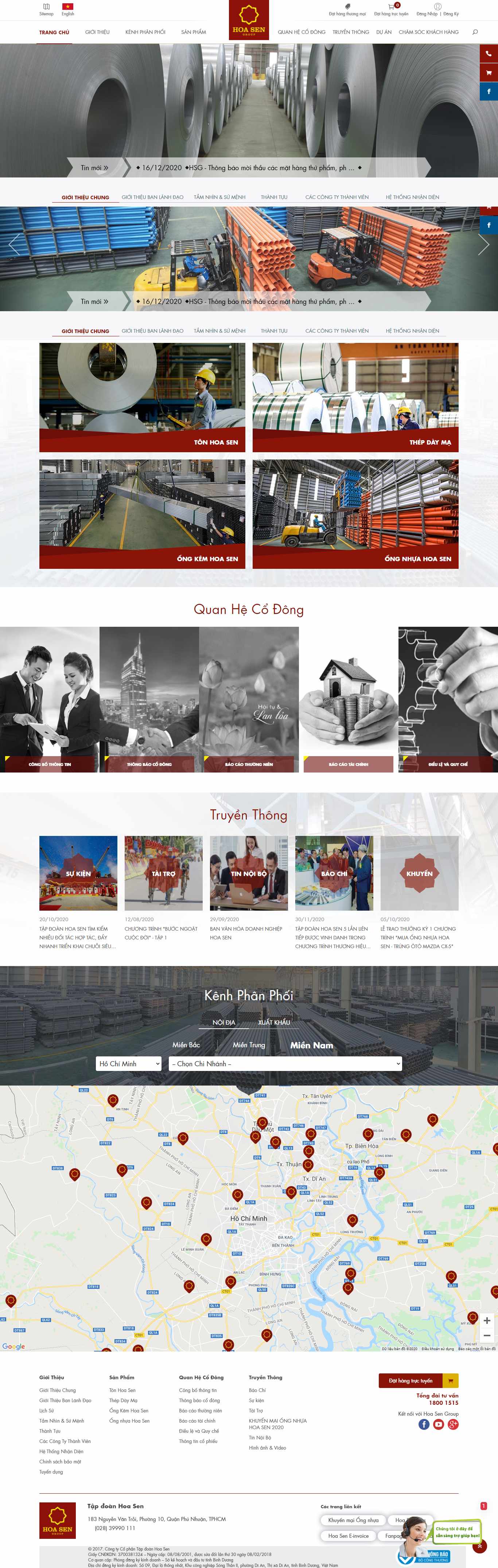 [hanoicert] Thiết kế Website Web công ty - hoasengroupvn