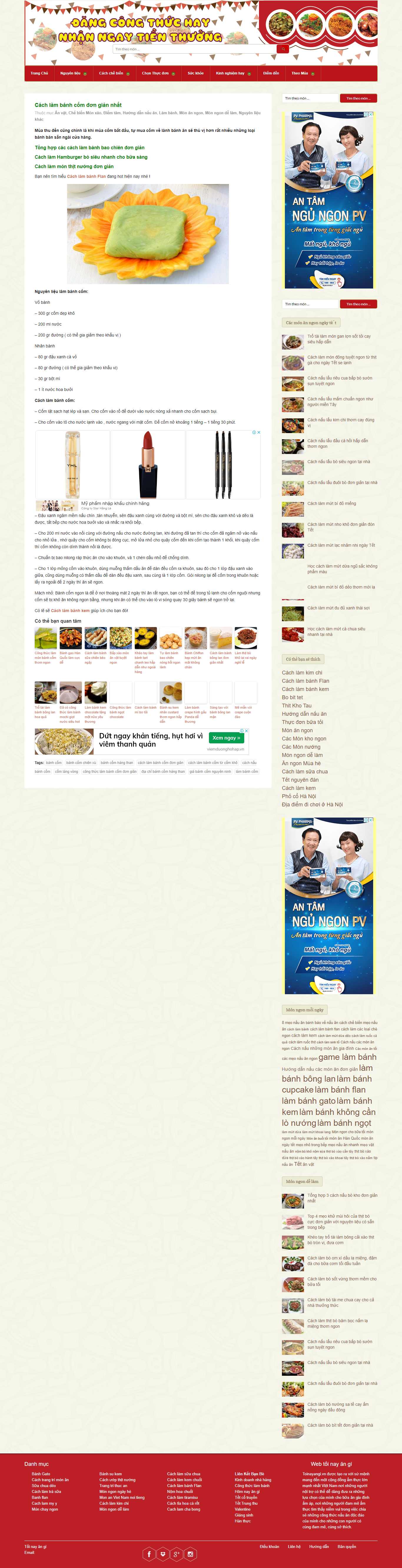 [banhn] Thiết kế Website Web bán bánh cốm - toinayangivn