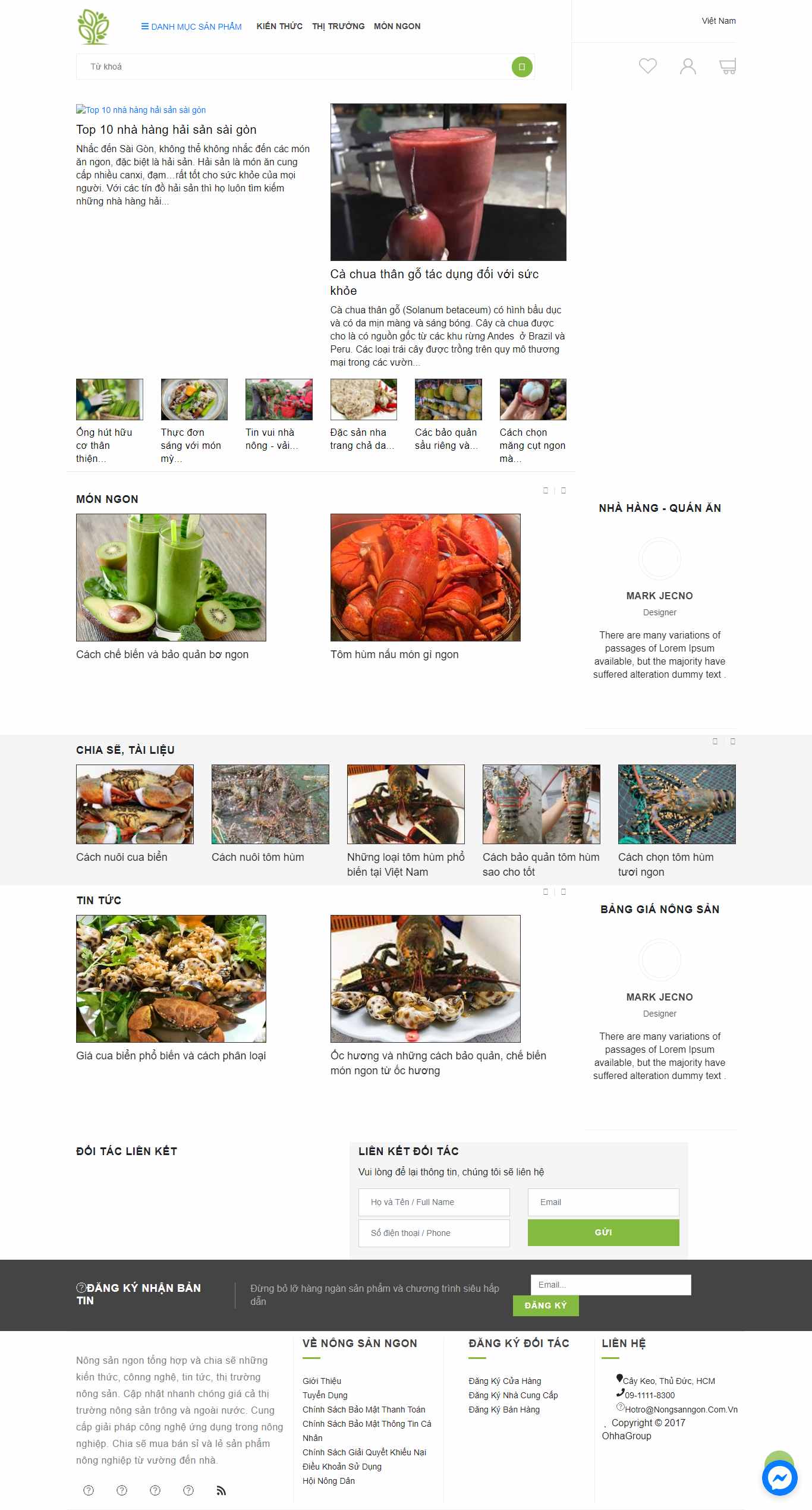 Thiết kế Website Web nông sản - nongsanngoncomvn