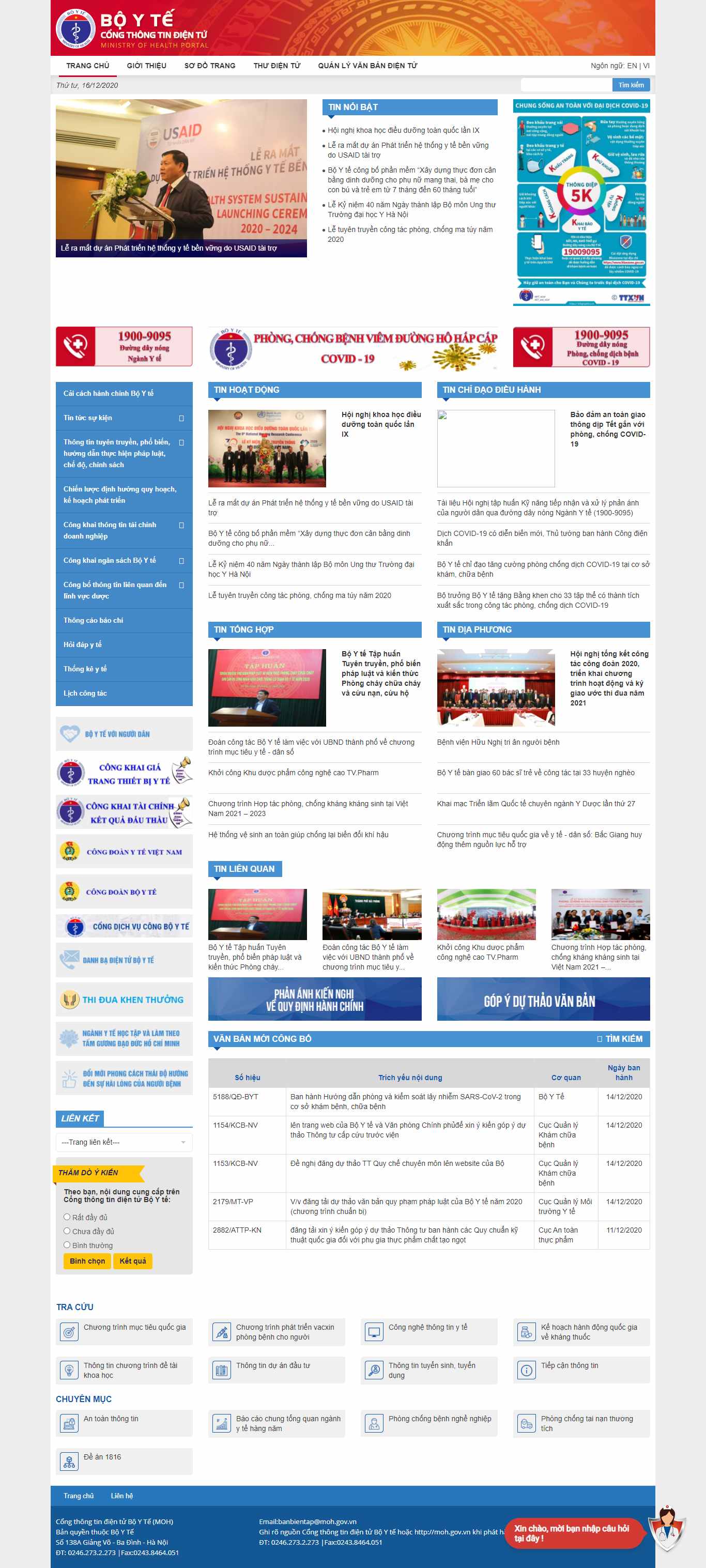 Thiết kế Website Web y tế - mohgovvn