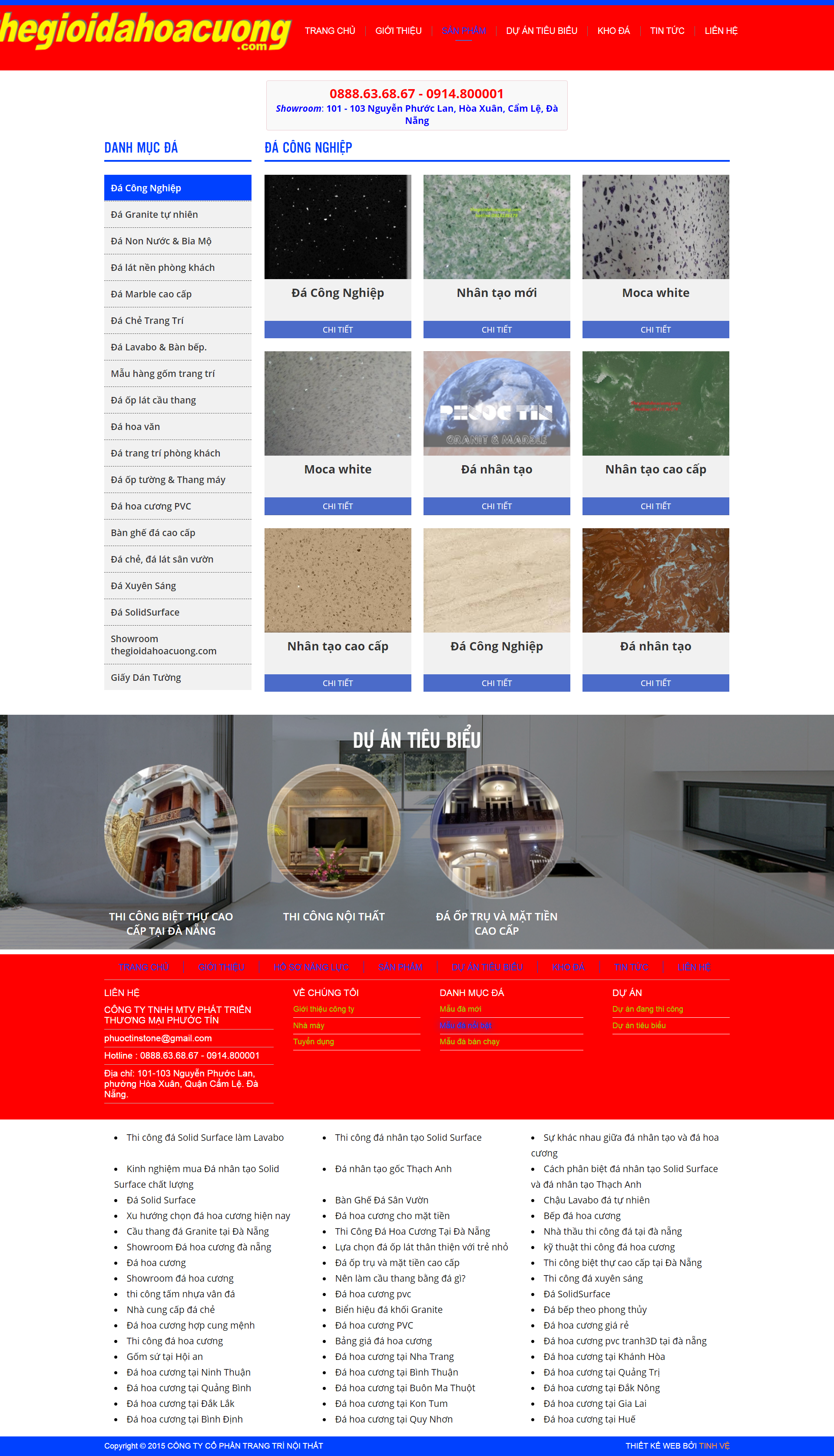 Thiết kế Website web đá nhân tạo - thegioidahoacuongcom