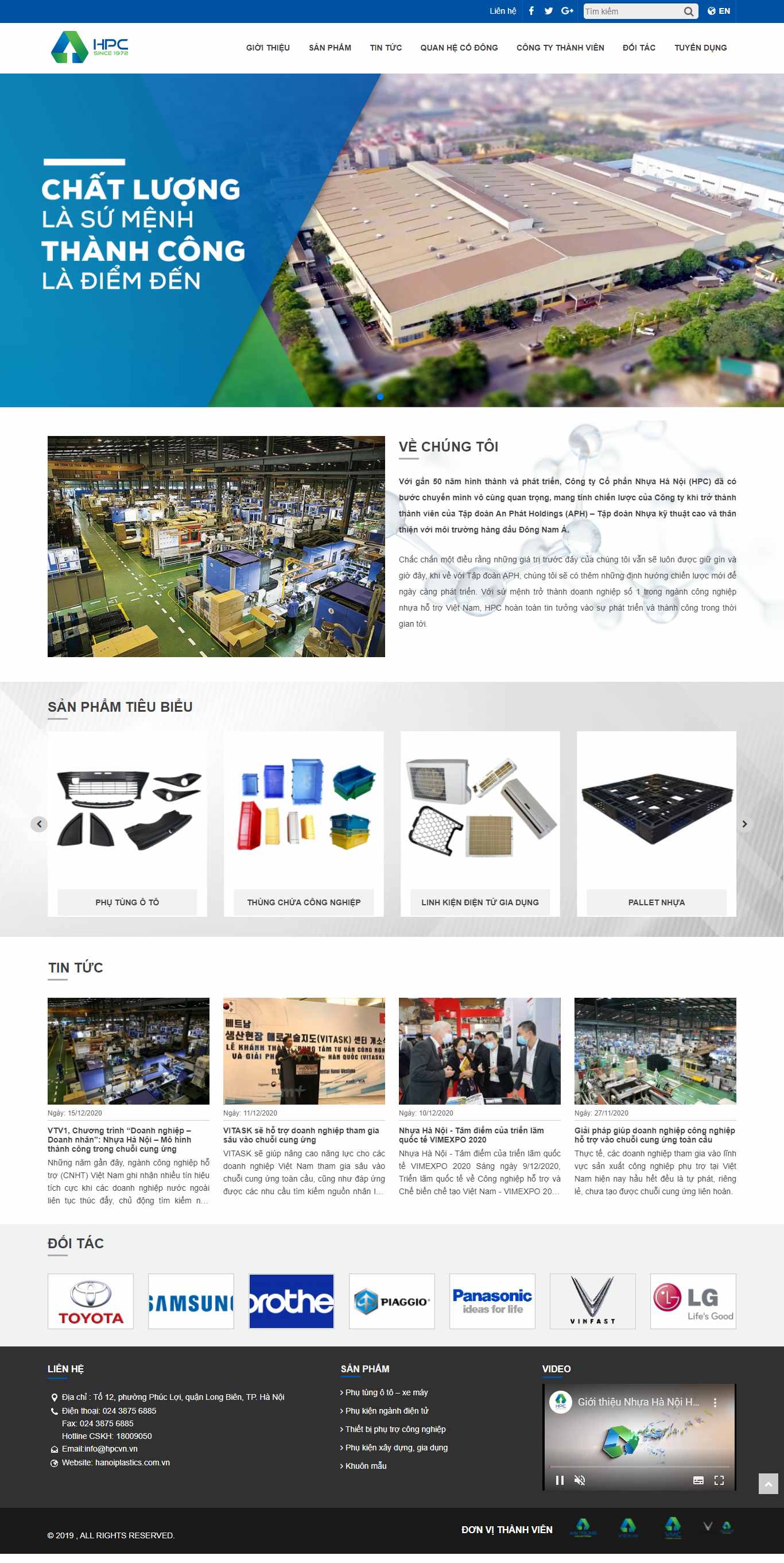 Thiết kế Website Web nhà máy - wwwhanoiplasticscomvn