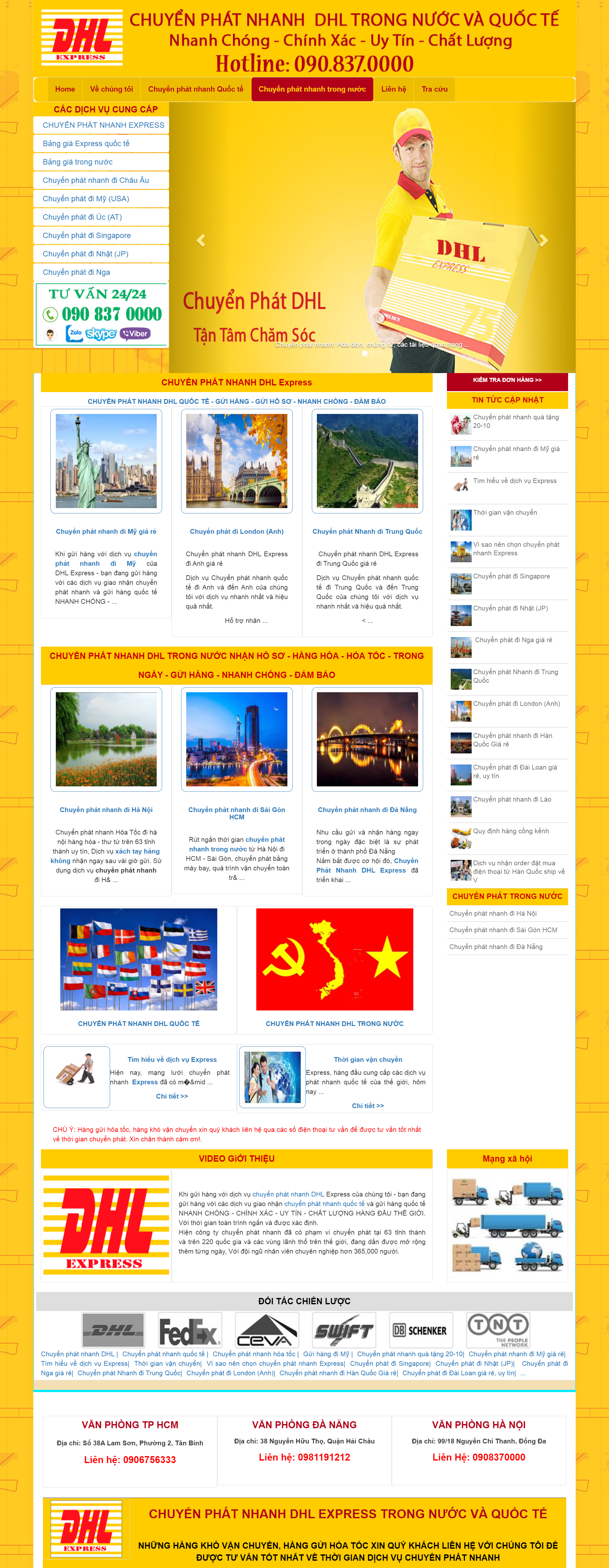 Thiết kế Website Web chuyển phát nhanh - vanchuyendhlquoctecom