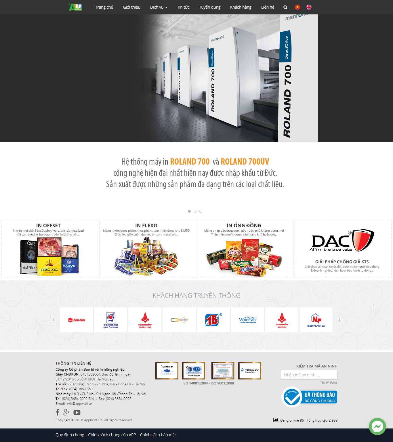 [baobianphong] Thiết kế Website Web bao bì - appprintcocom