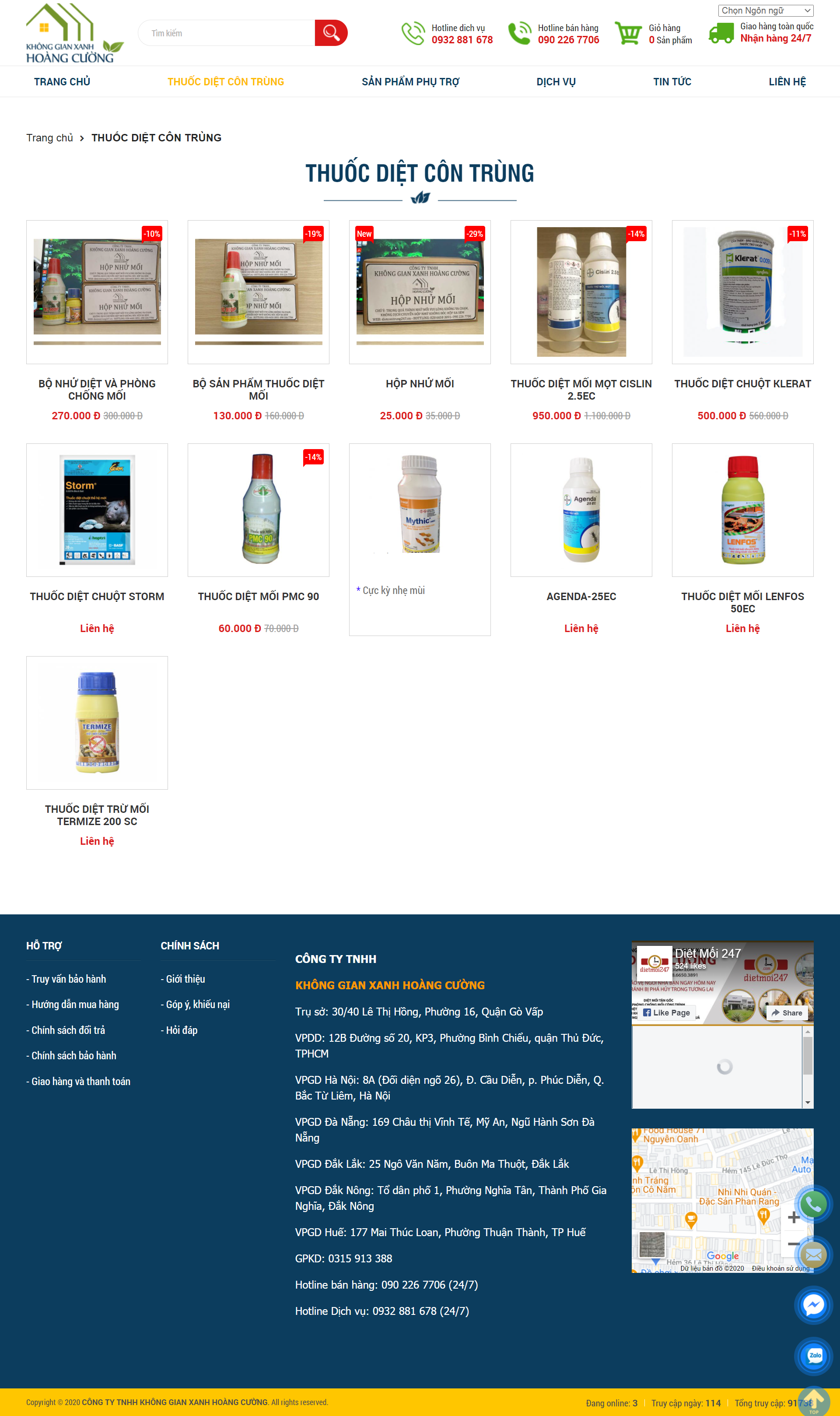 Thiết kế Website Web diệt mối - dietcontrung247vn