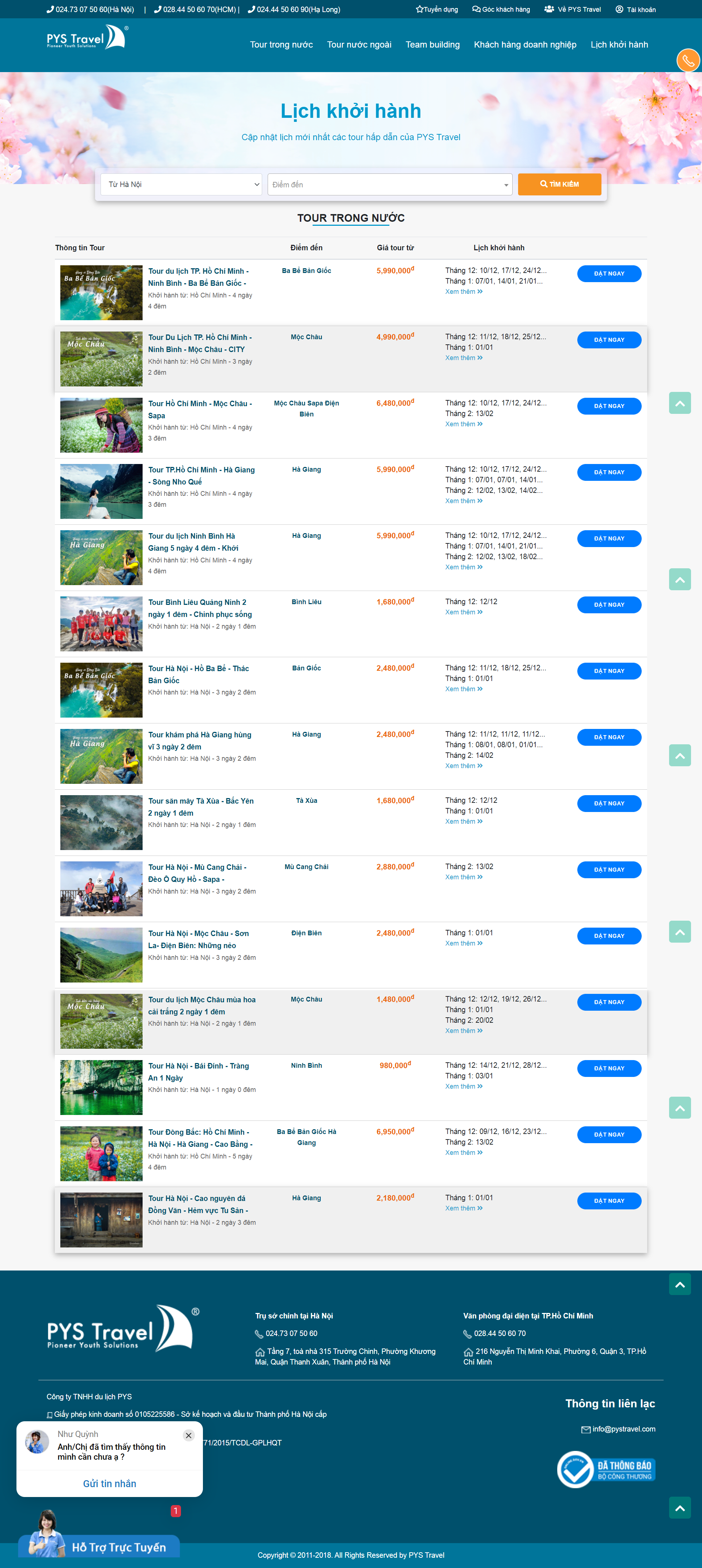 Thiết kế Website Web Công ty du lịch - pystravelvn