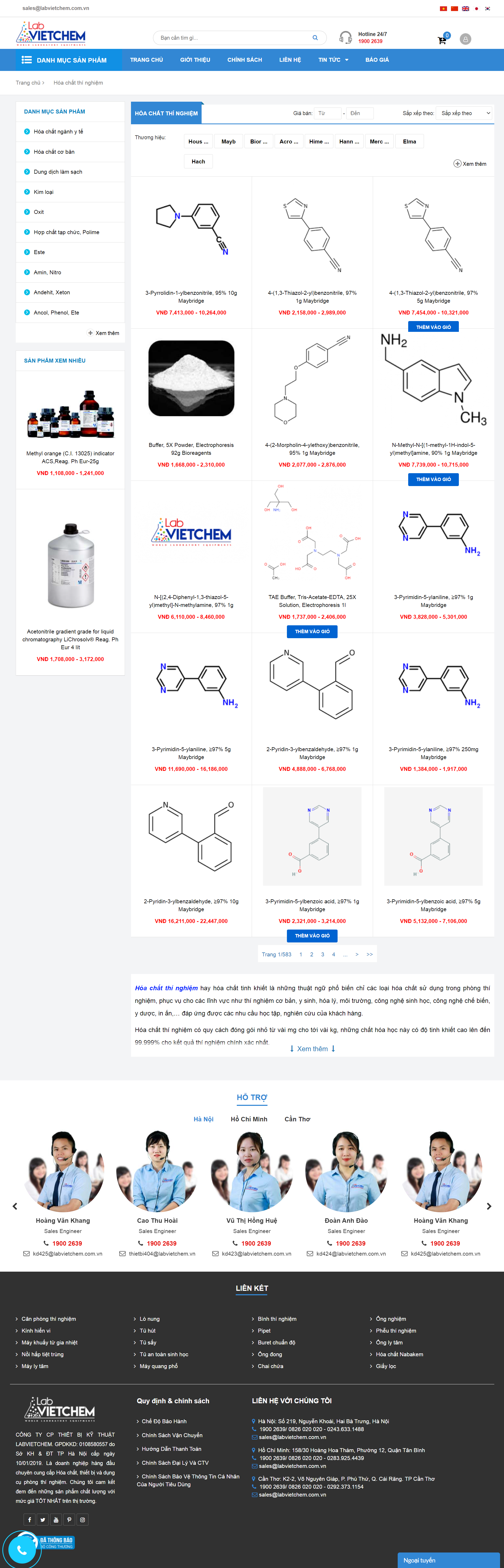 Thiết kế Website Web Hóa Chất Công Nghiệp - labvietchemcomvn