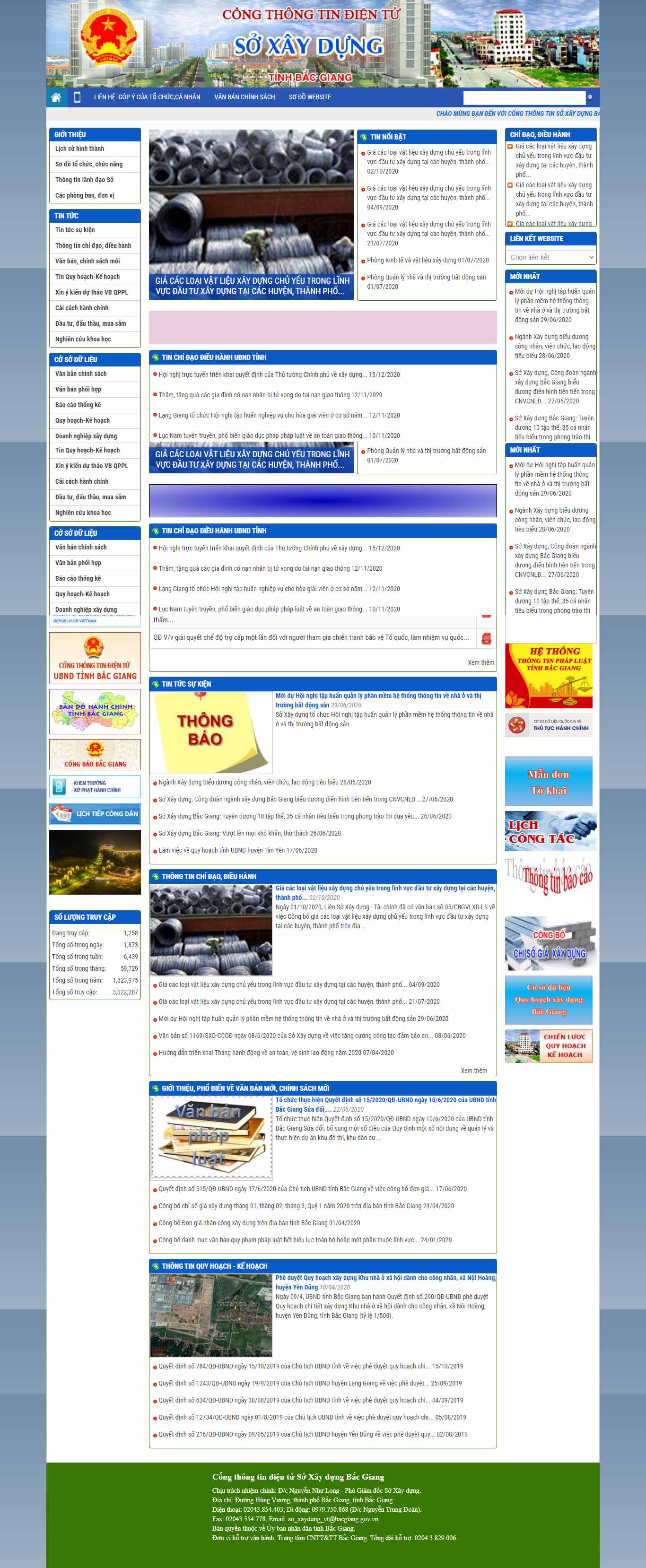 Thiết kế Website Web Xây Dựng - sxdbacgianggovvn
