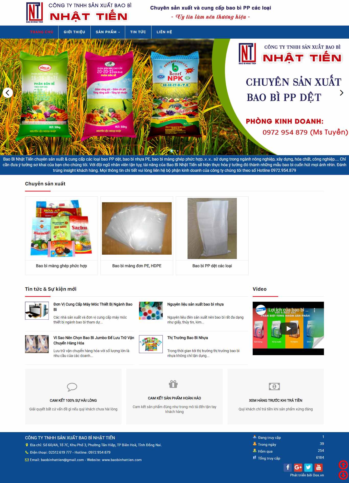 Thiết kế Website Web sản xuất bao bì - baobinhattiencom