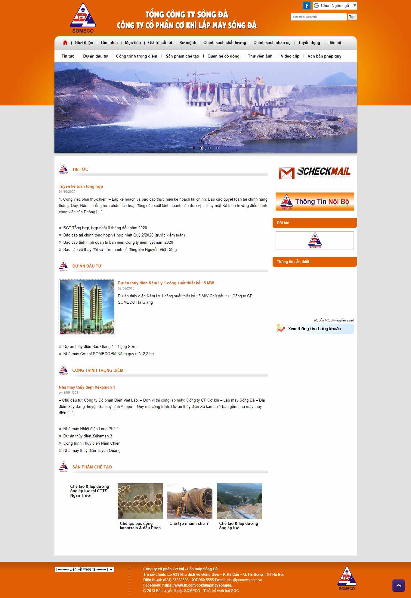 Thiết kế Website Web cơ khí - somecocomvn