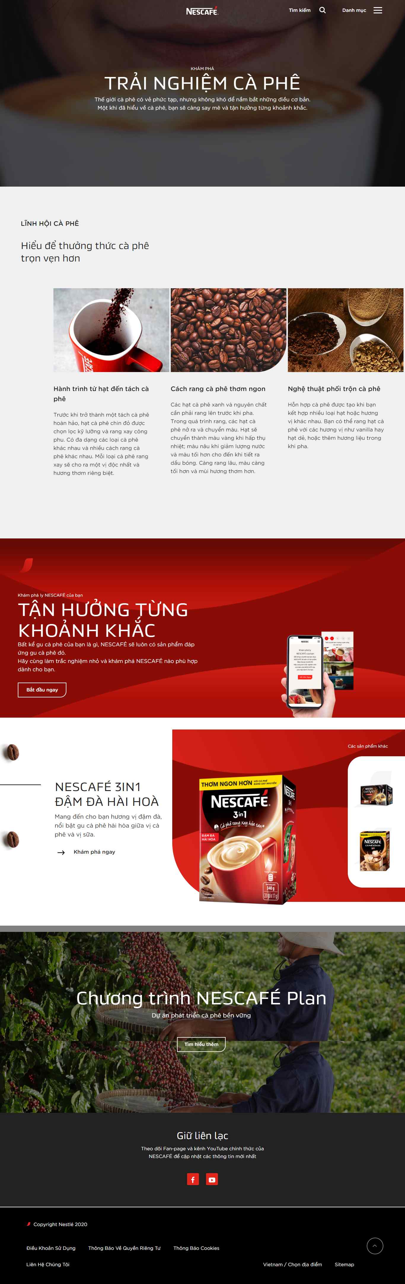 Thiết kế Website web quán cà fe - wwwnescafecom
