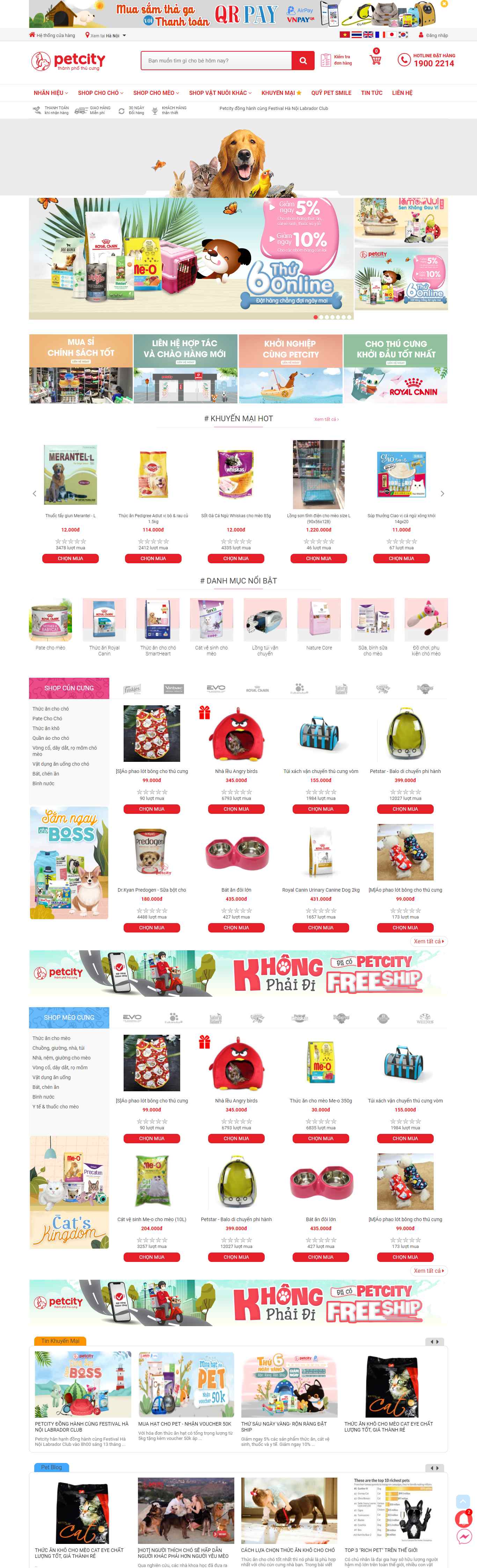 Thiết kế Website web thú cưng - wwwpetcityvn