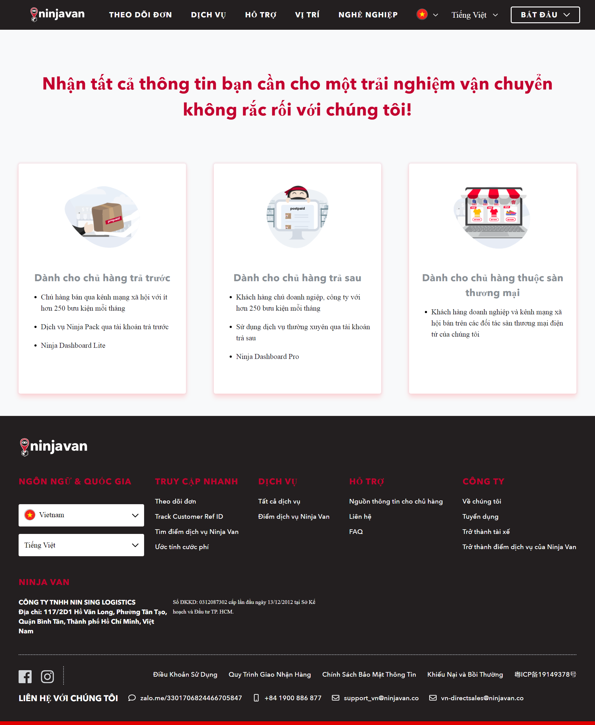 Thiết kế Website Web giao hàng - wwwninjavanco