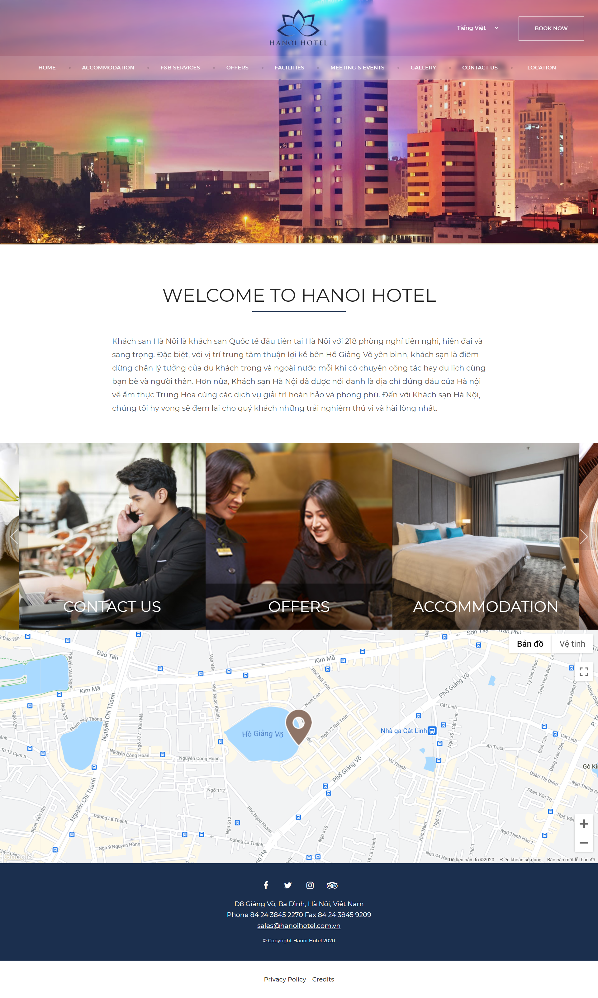 Thiết kế Website Web khách sạn - hanoihotelcomvn