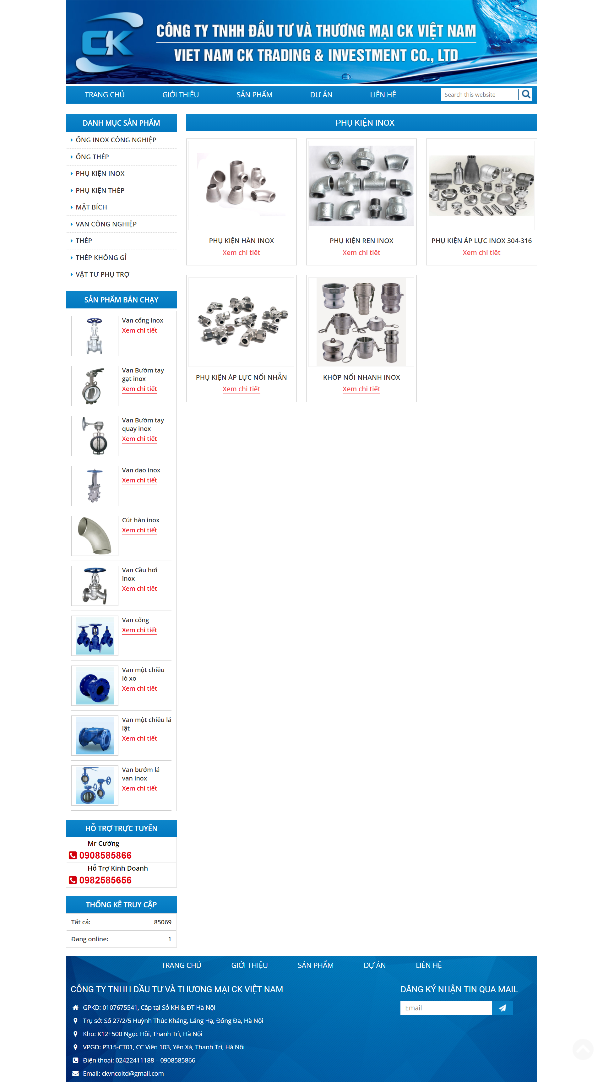 Thiết kế Website Web inox - ckvinasteelvn