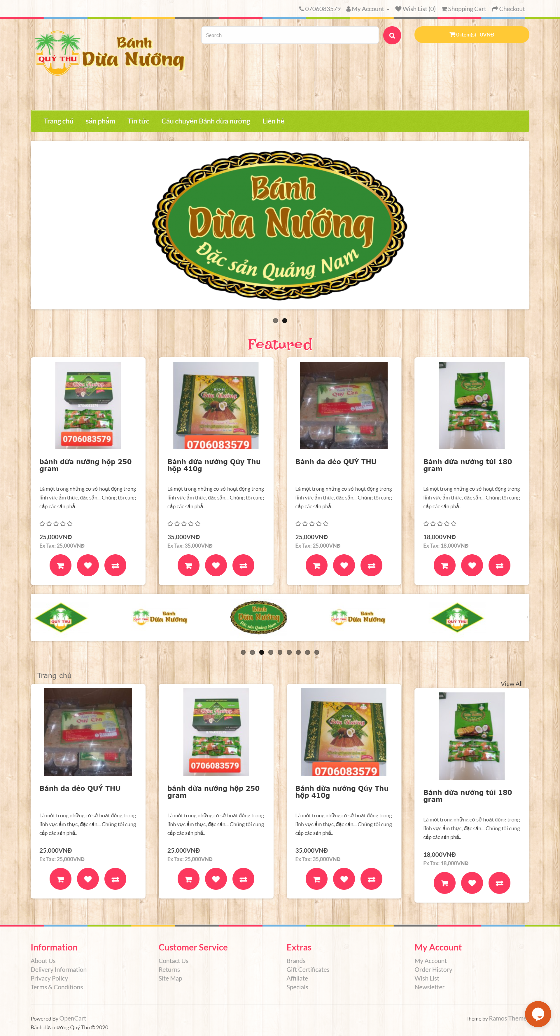 Thiết kế Website Web bánh kẹo - banhduanuongquangnamcom