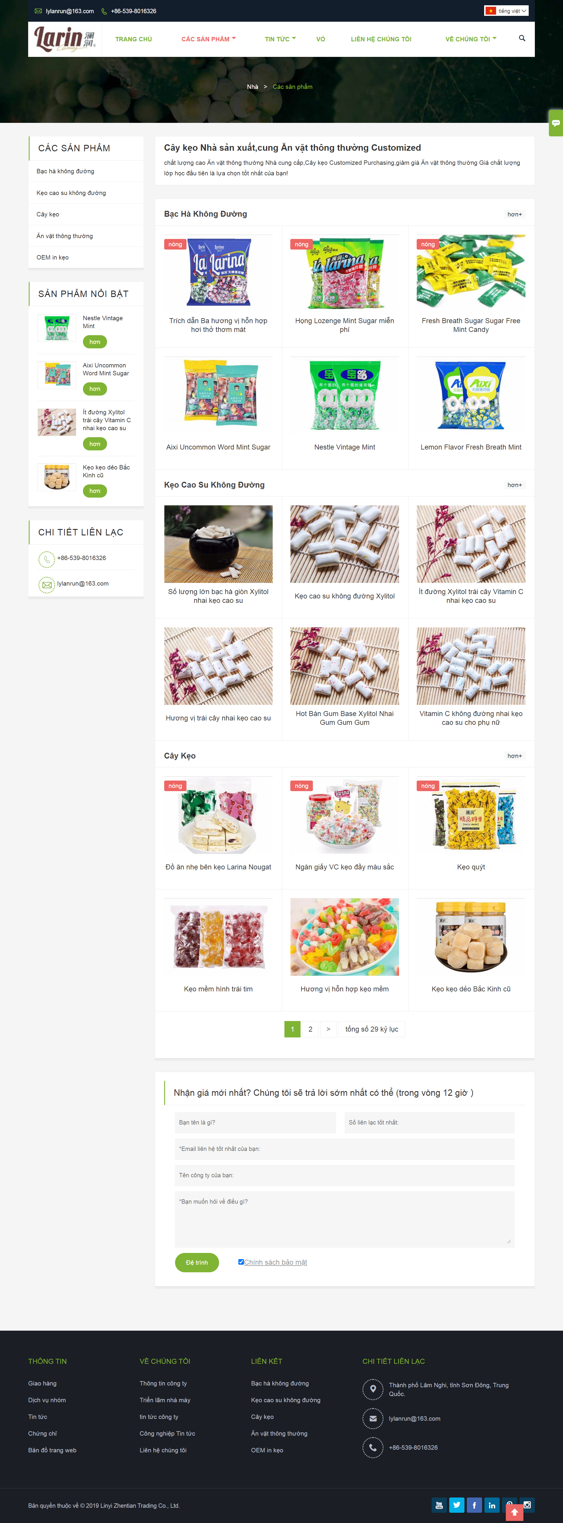 Thiết kế Website Web bánh kẹo - vilarincandycom