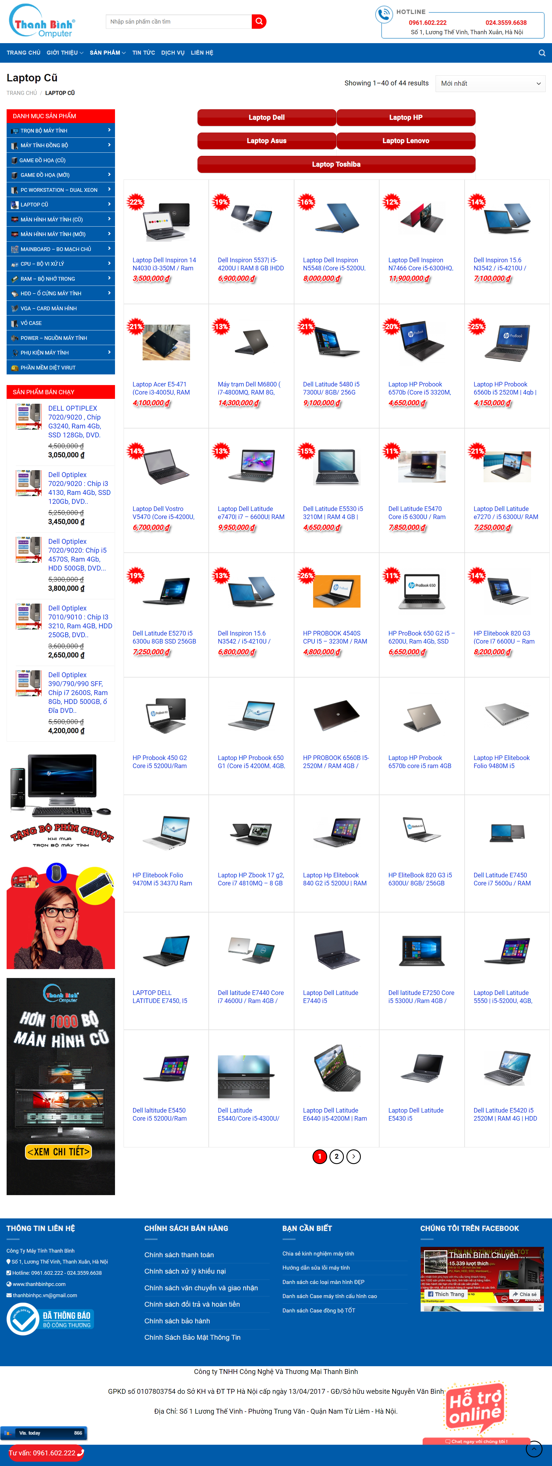 [maytinhanphat] Thiết kế Website web bán laptop - thanhbinhpccom