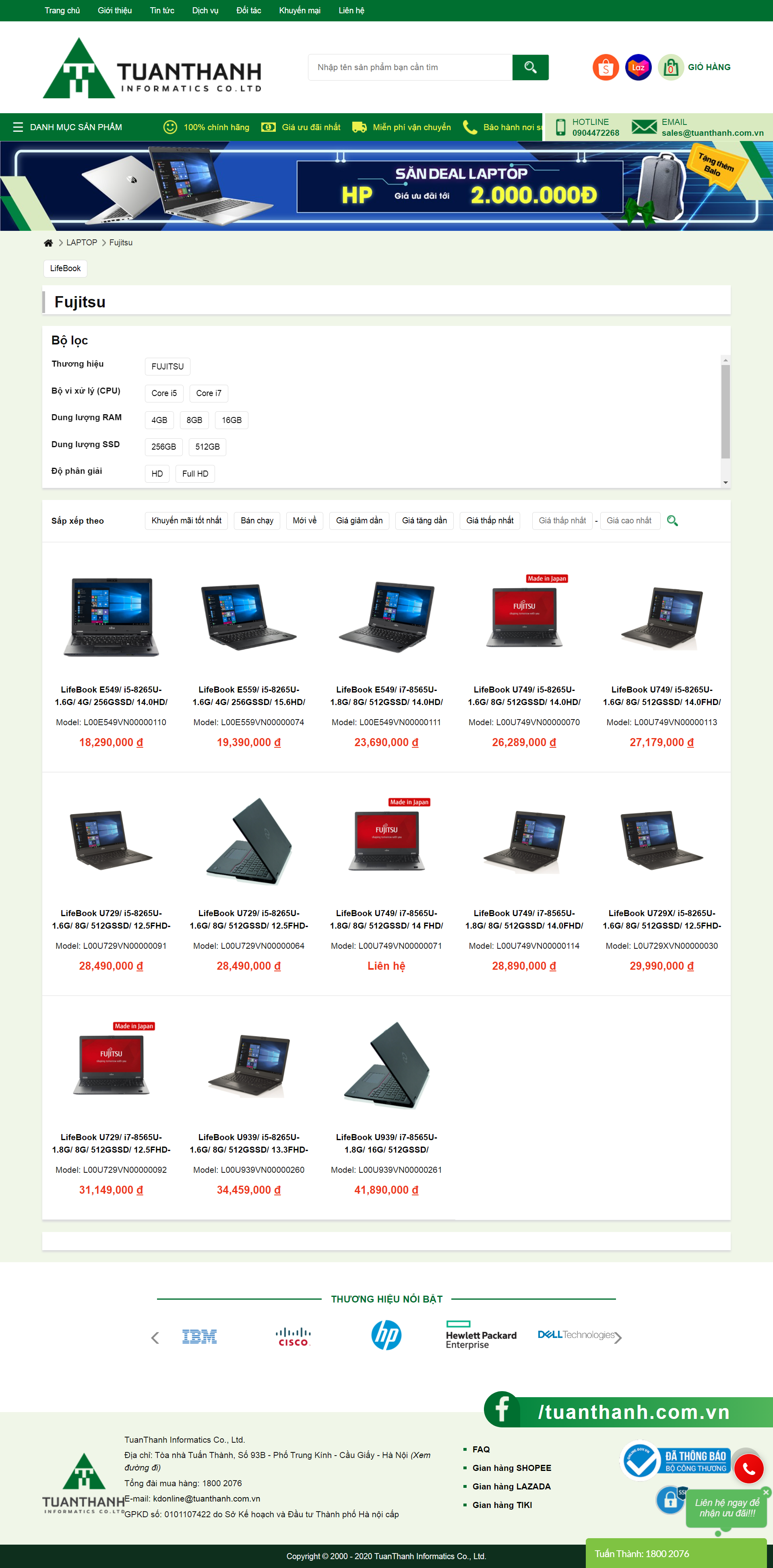 [maytinhanphat] Thiết kế Website web bán laptop - tuanthanhcomvn
